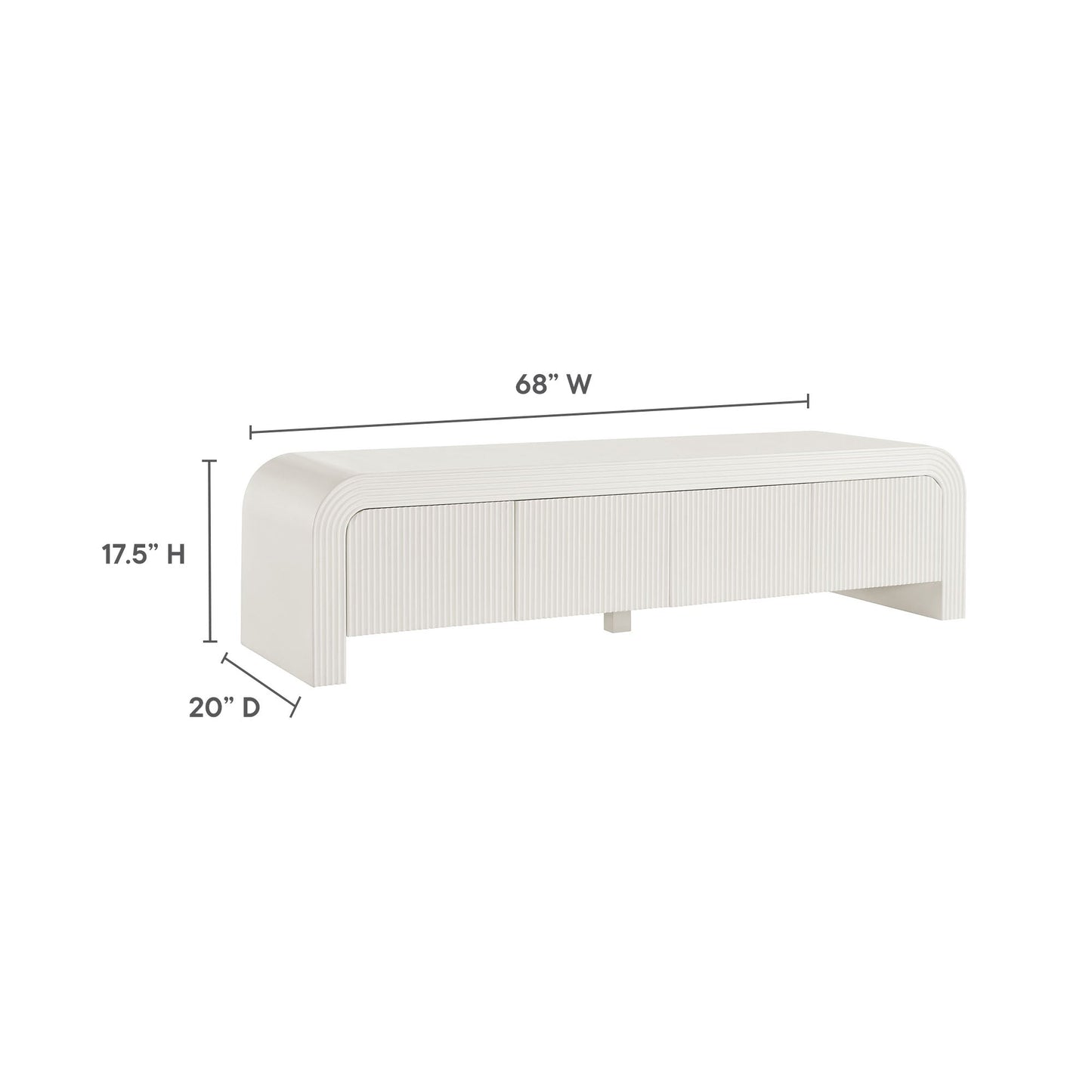 Waterflute 68" Fluted TV Stand by Modway
