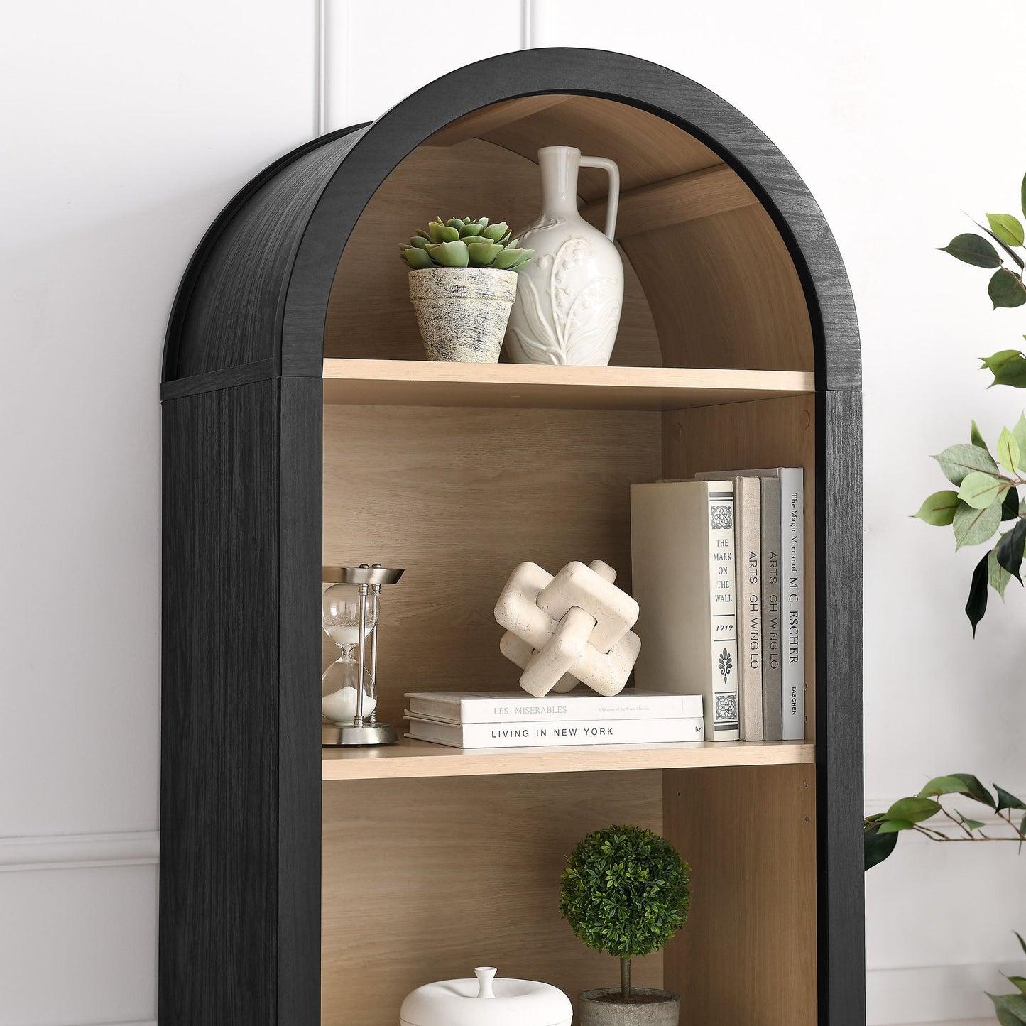 Evie Arched Bookcase Display Cabinet by Modway