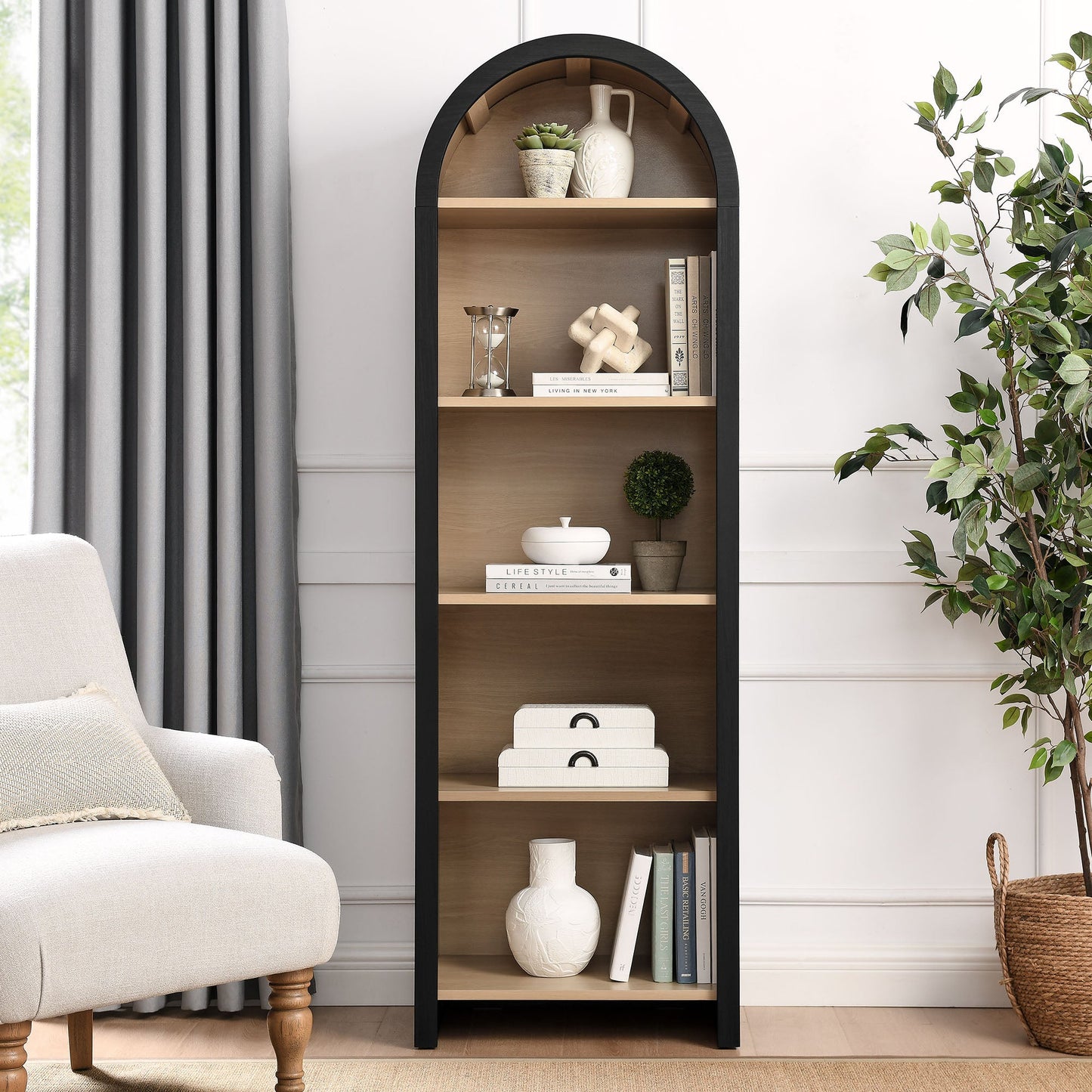 Evie Arched Bookcase Display Cabinet by Modway