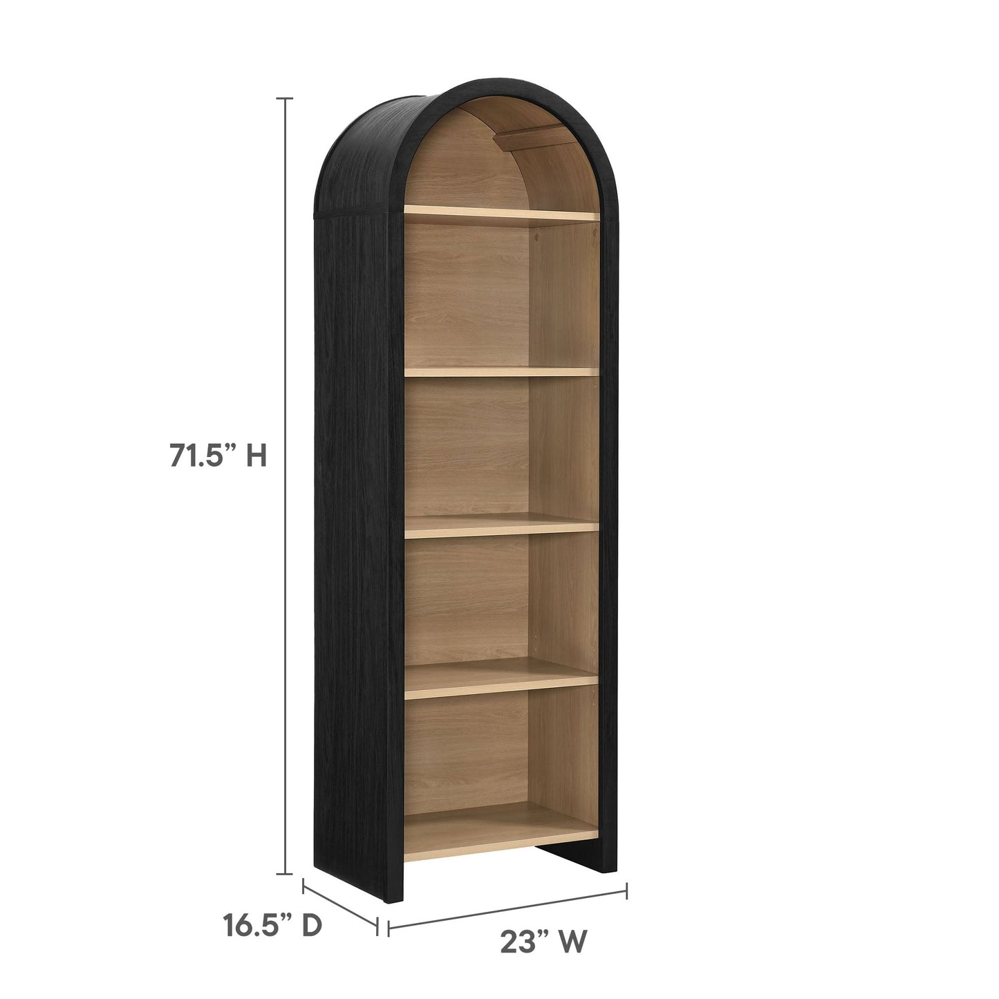 Evie Arched Bookcase Display Cabinet by Modway