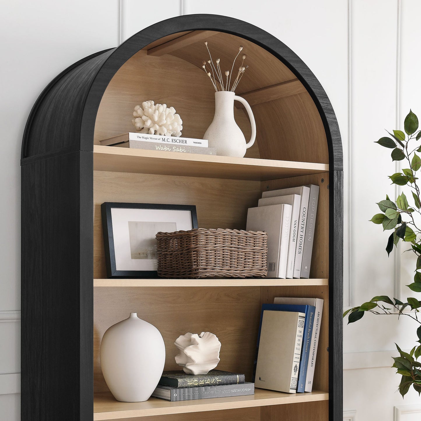 Evie Arched Bookcase Display Cabinet by Modway