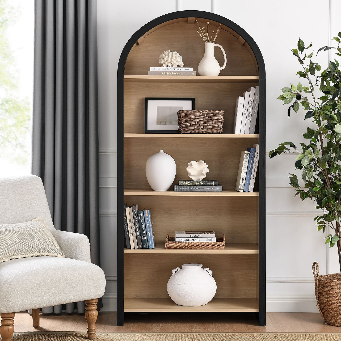 Evie Arched Bookcase Display Cabinet by Modway