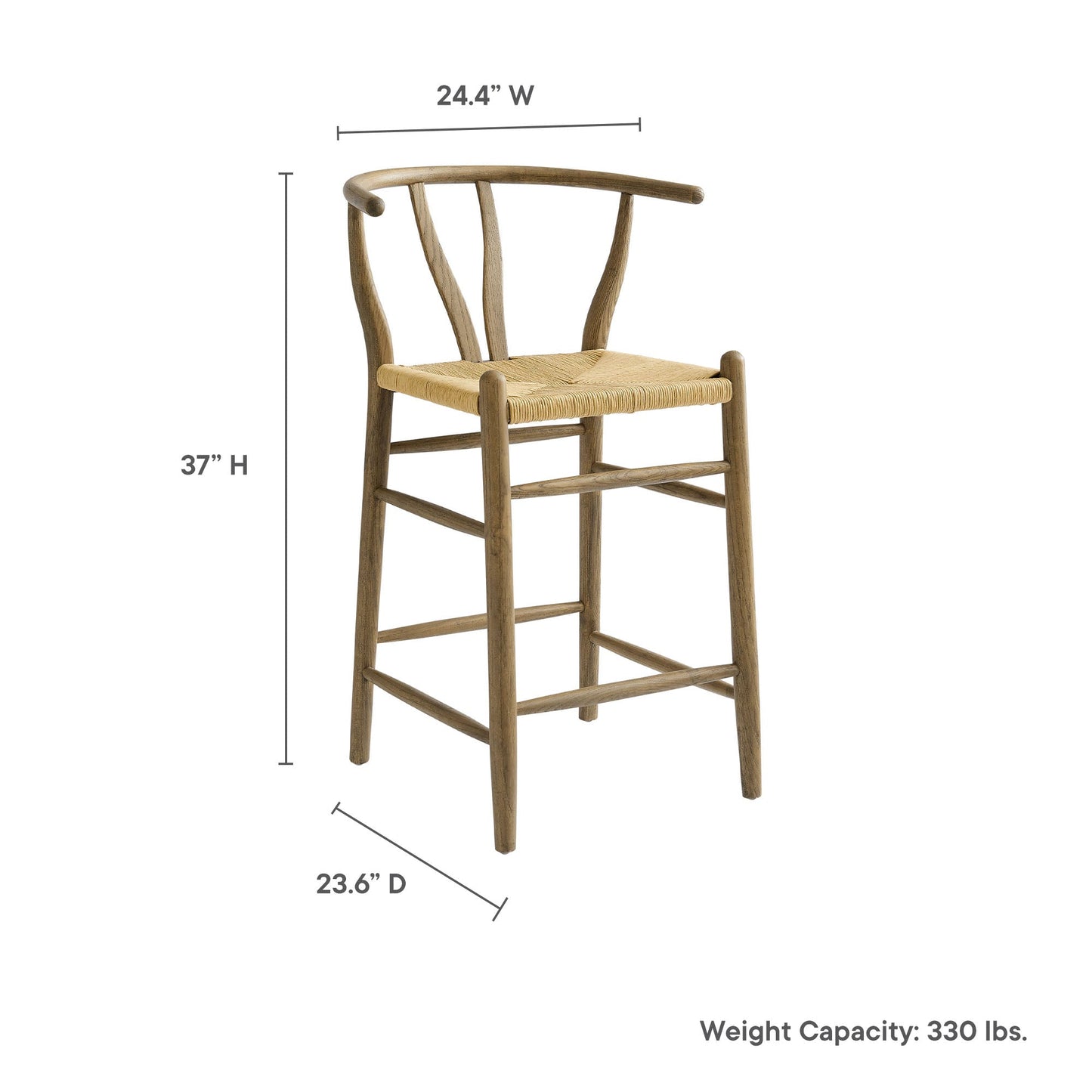 Amish Wood Bar and Counter Stool by Modway