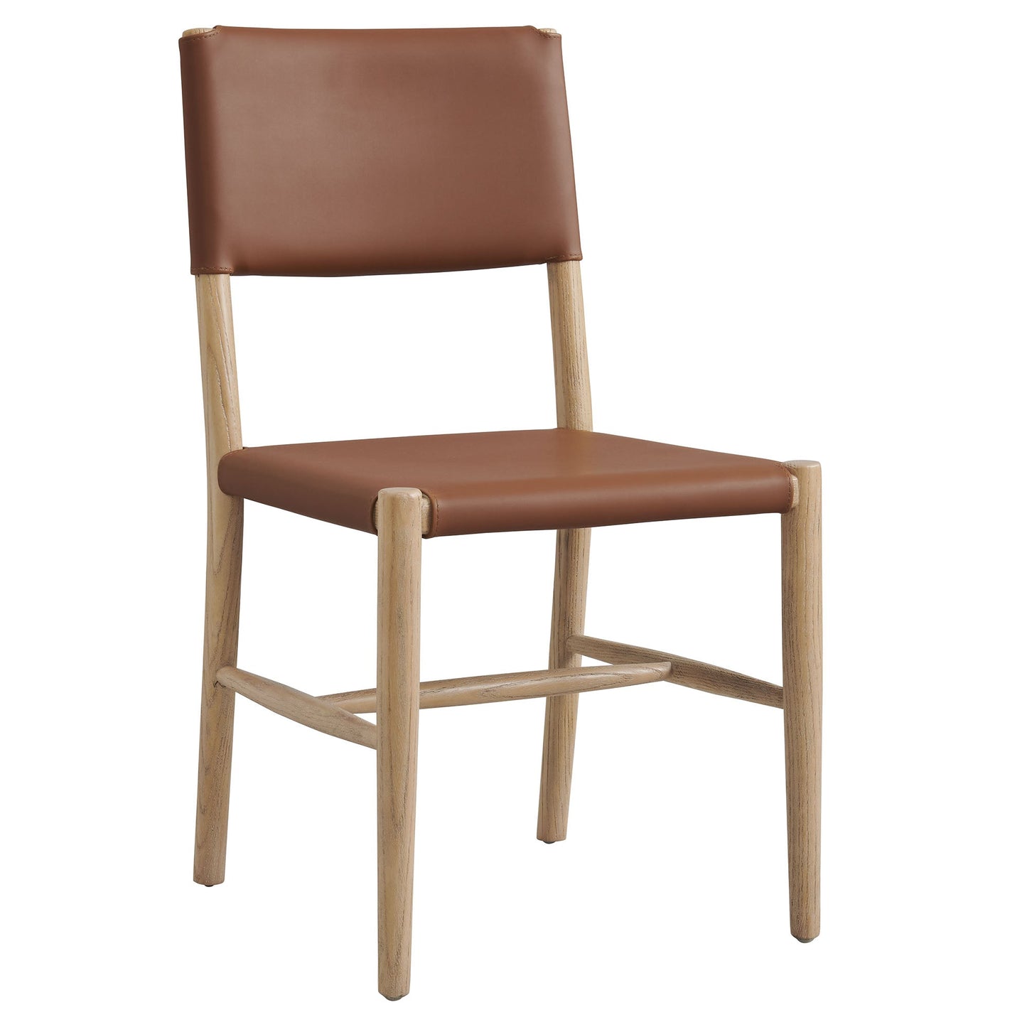 Dover Wood Vegan Leather Dining Side Chairs Set of 2 by Modway EEI-7240-NAT-SDL