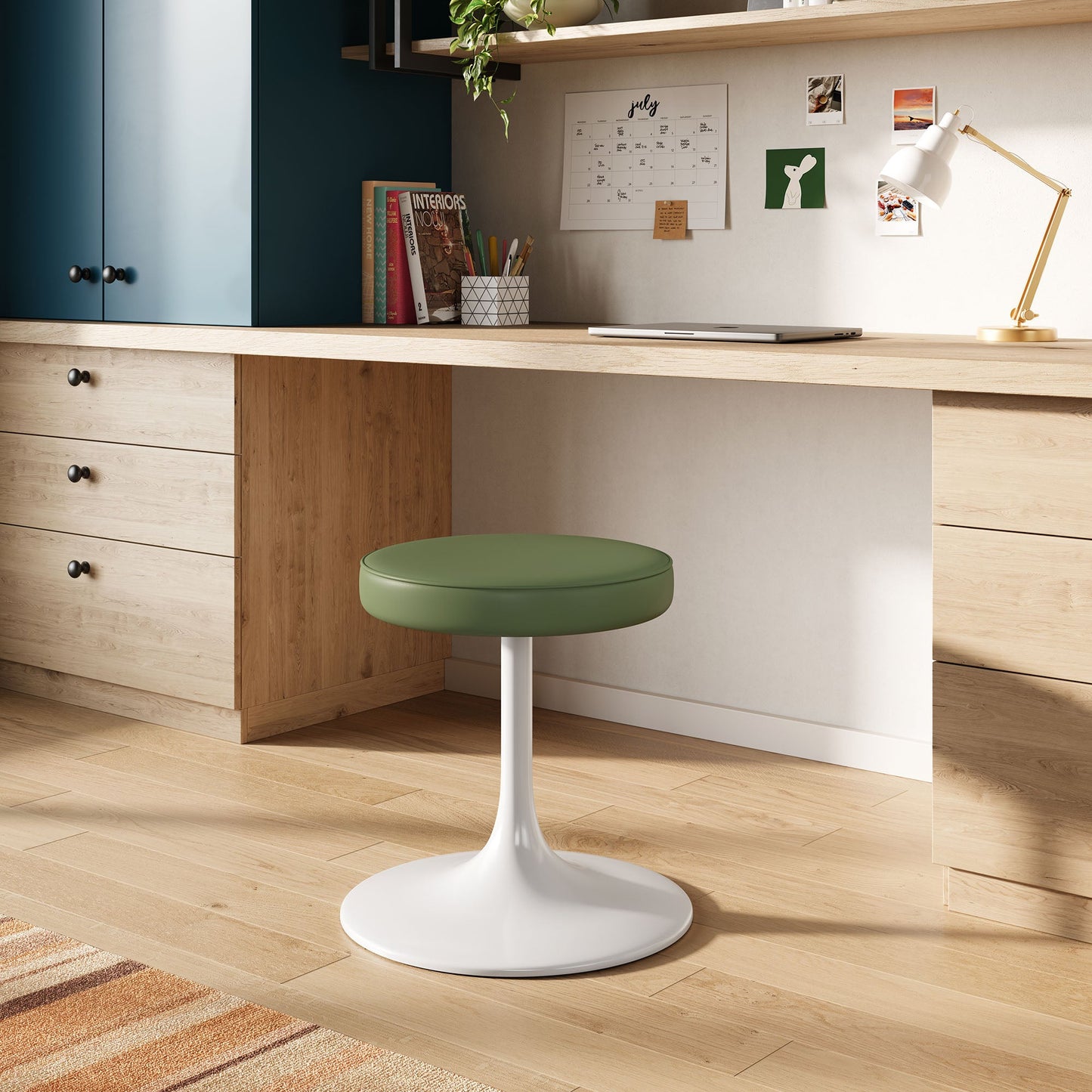 Lippa Vegan Leather Round Stool by Modway