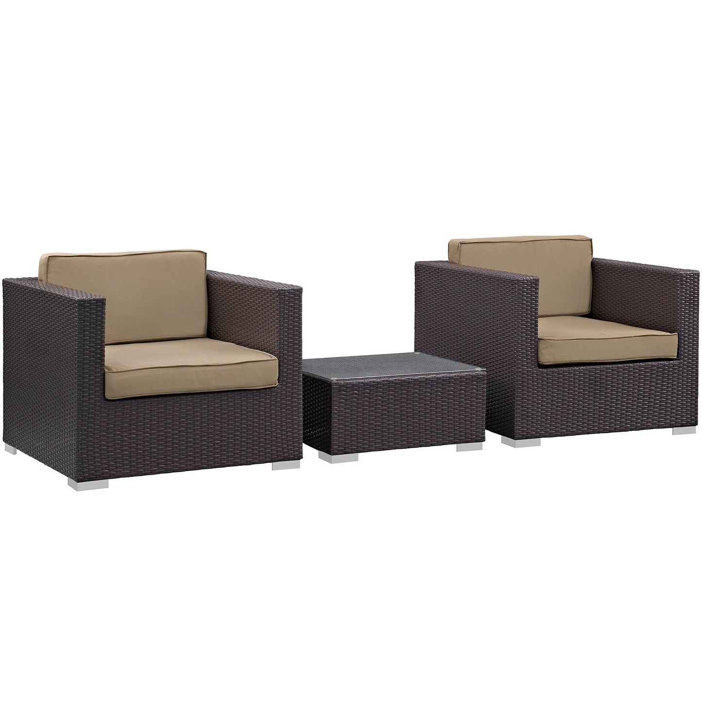 Burrow 3 Piece Outdoor Patio Sofa Set by Modway EEI-995-EXP-MOC-SET