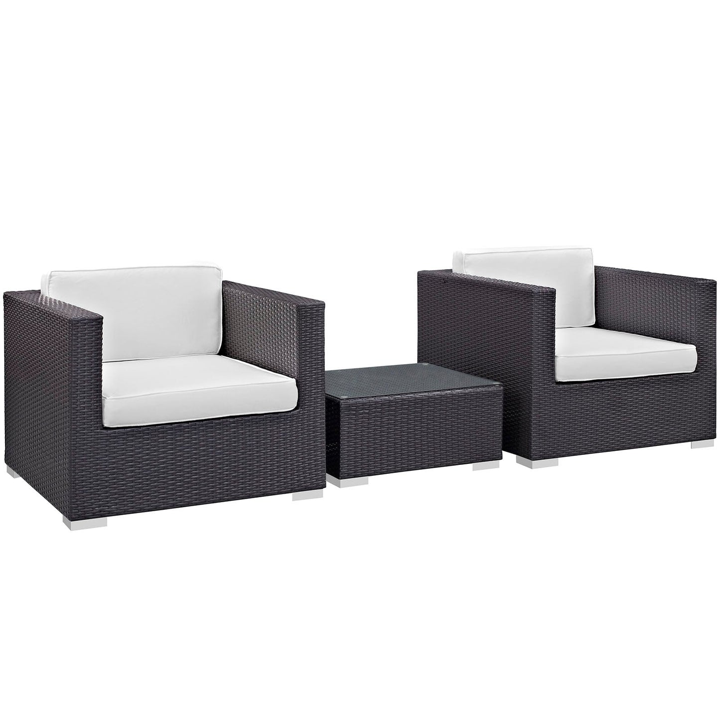 Burrow 3 Piece Outdoor Patio Sofa Set by Modway EEI-995-EXP-WHI-SET