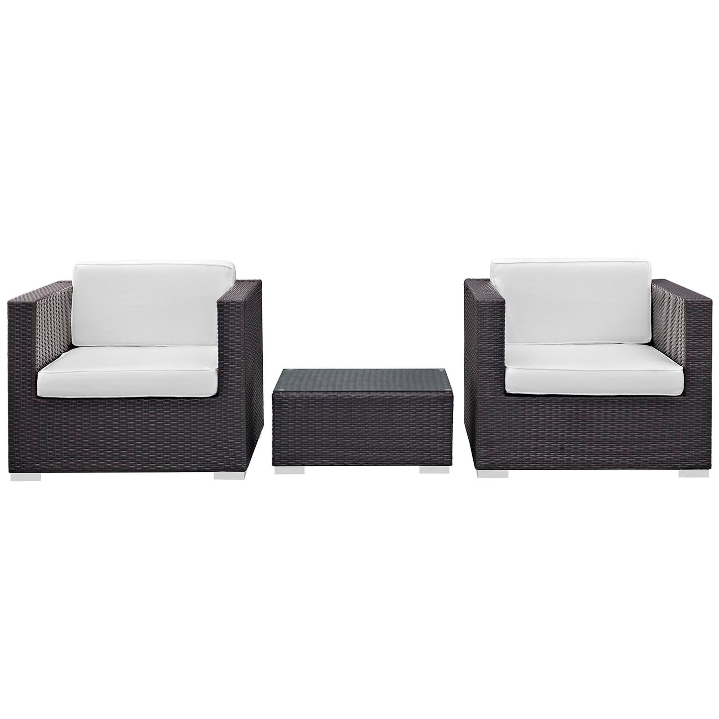 Burrow 3 Piece Outdoor Patio Sofa Set by Modway EEI-995-EXP-WHI-SET
