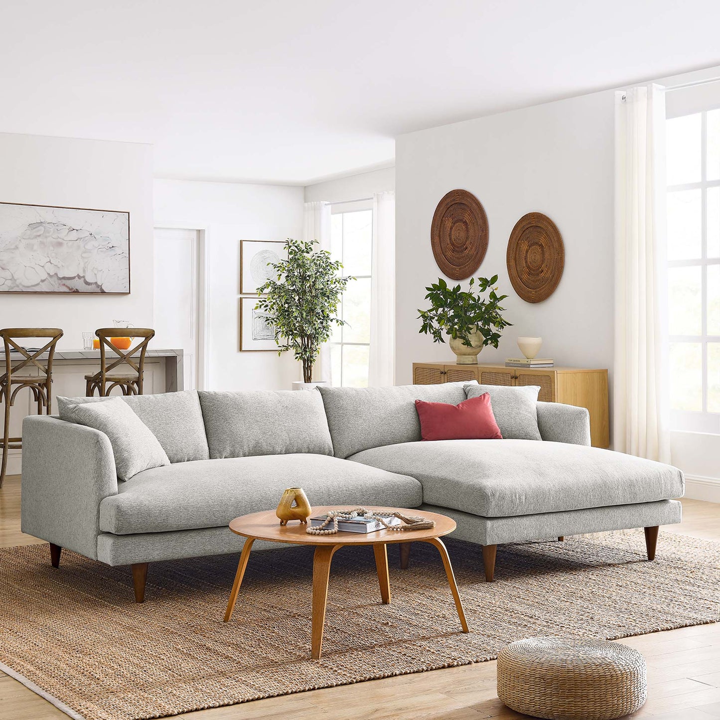 Zoya Right-Facing Down Filled Overstuffed Sectional Sofa by Modway EEI-6612-HLG