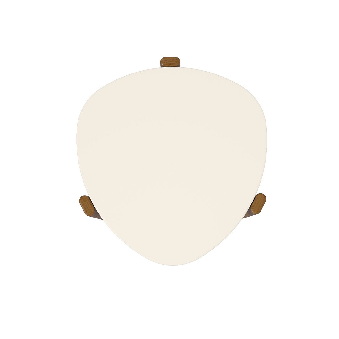 Manhattan Comfort Mid-Century Modern Gales End Table with Solid Wood Legs in Greige