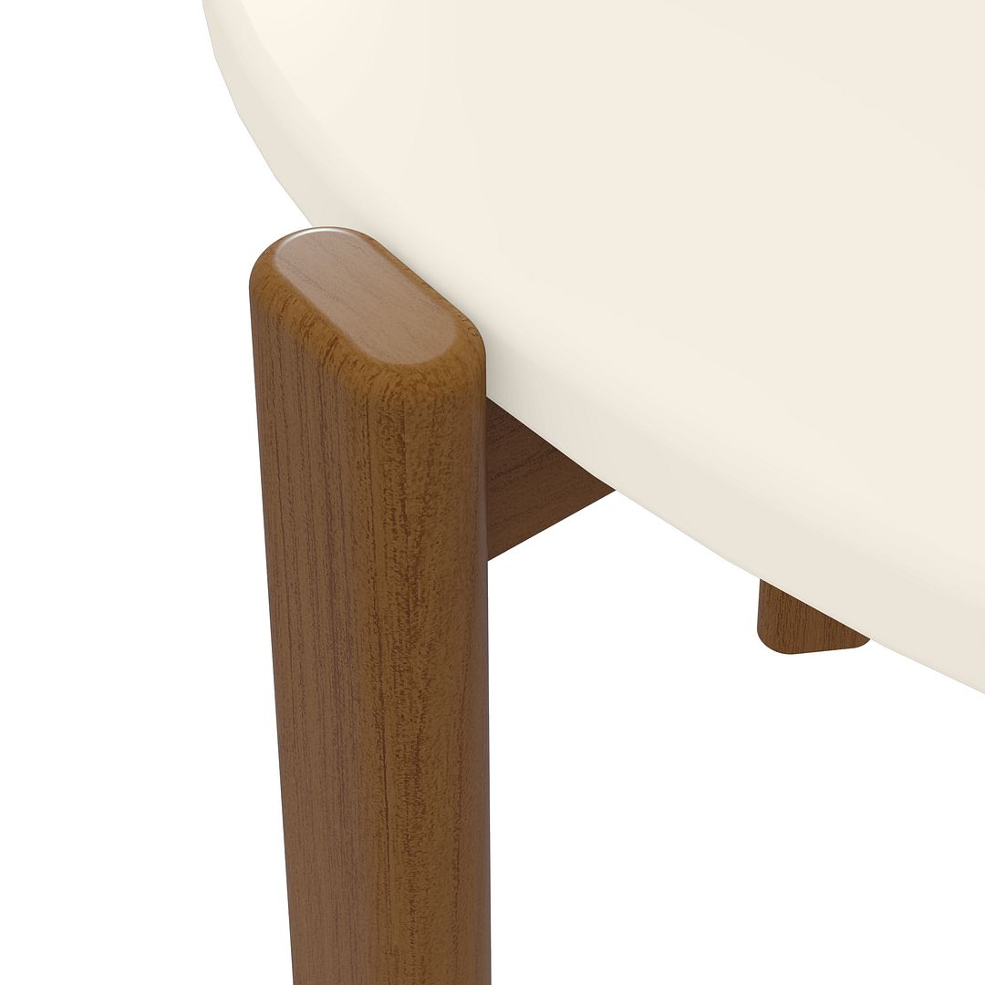 Manhattan Comfort Mid-Century Modern Gales End Table with Solid Wood Legs in Greige