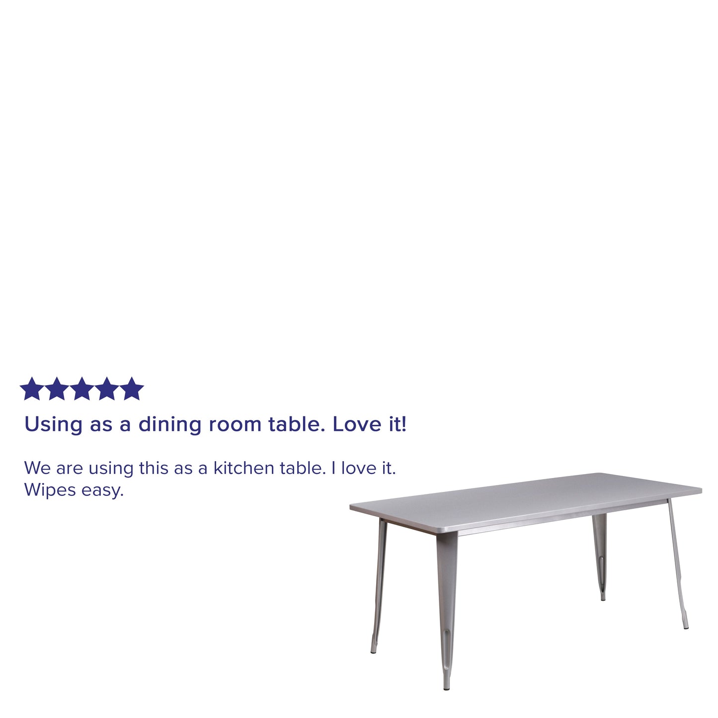 31.5x63 Silver Metal Table ET-CT005-SIL-GG