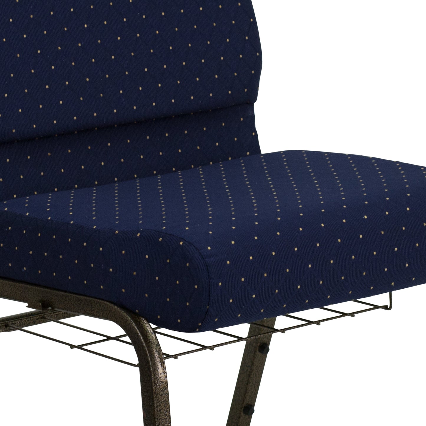 Blue Dot Fabric Church Chair FD-CH0221-4-GV-S0810-BAS-GG