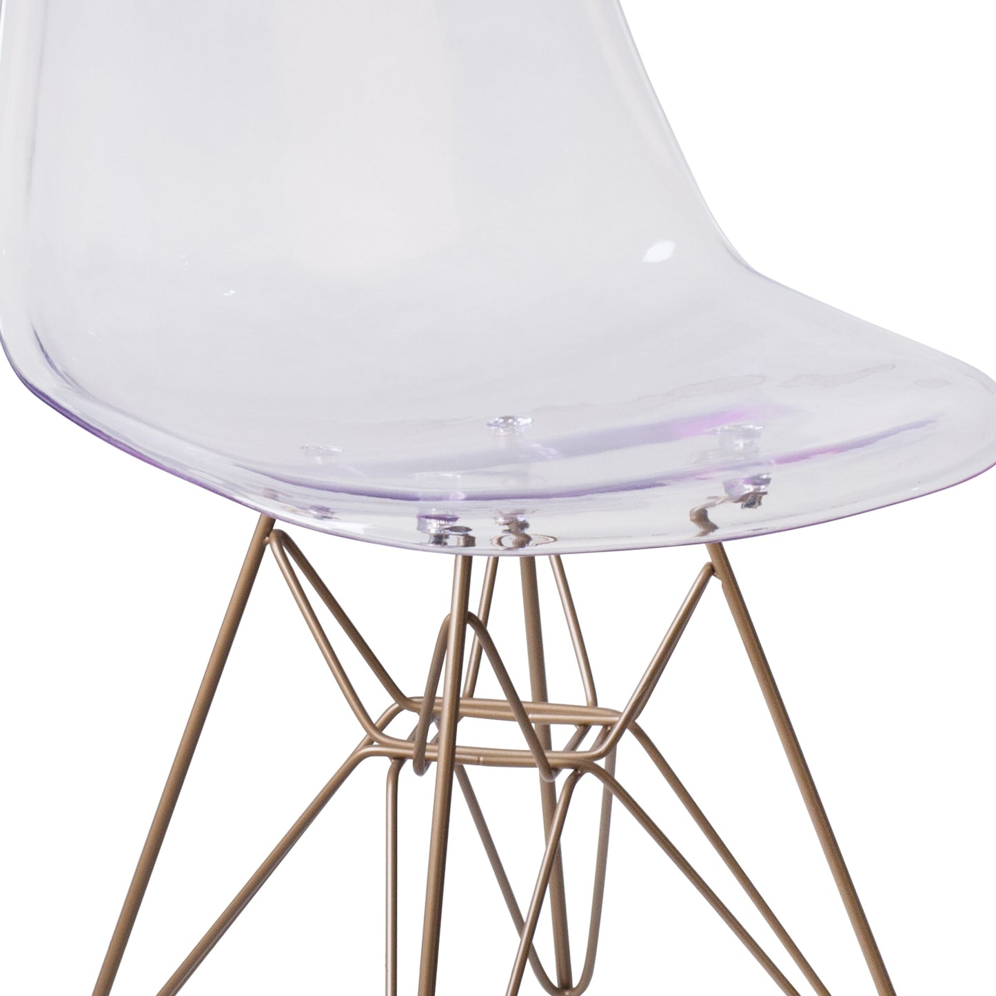 Milan Fabric and Chrome Chair, Plastic and Chrome Chair, Fabric and Wood Chair, Plastic and Wood Chair, Ghost Chair with Gold Base