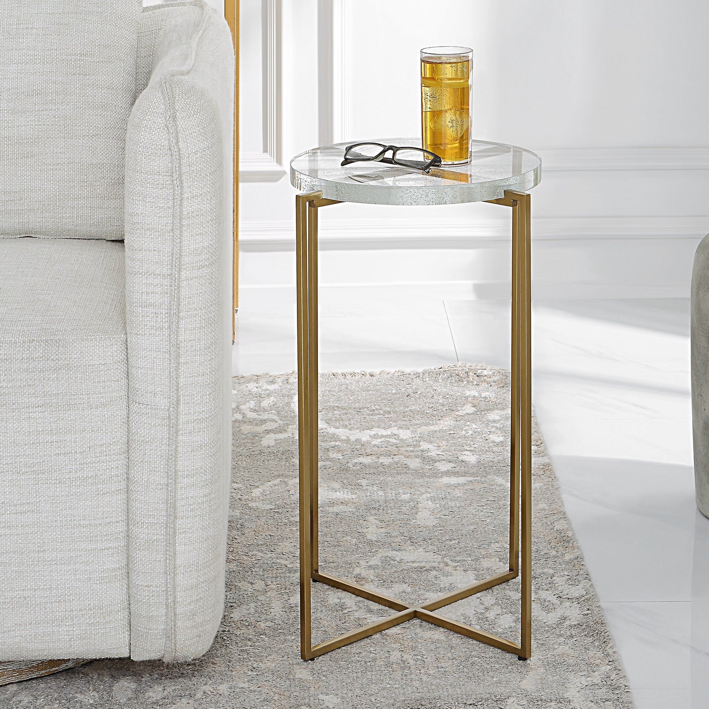 Uttermost Star-crossed Glass Accent Table