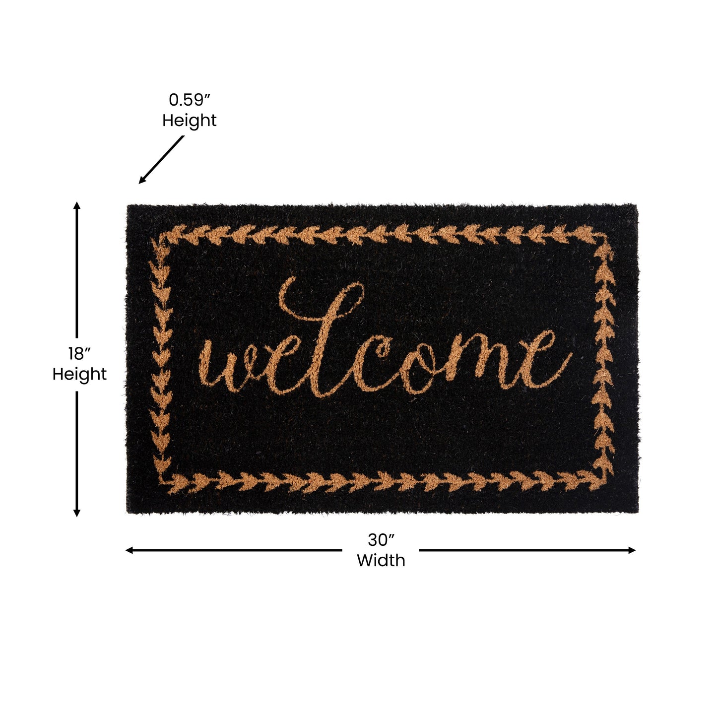 18x30 BK/NAT Welcome Doormat FW-FWGEN414-BKNAT-GG