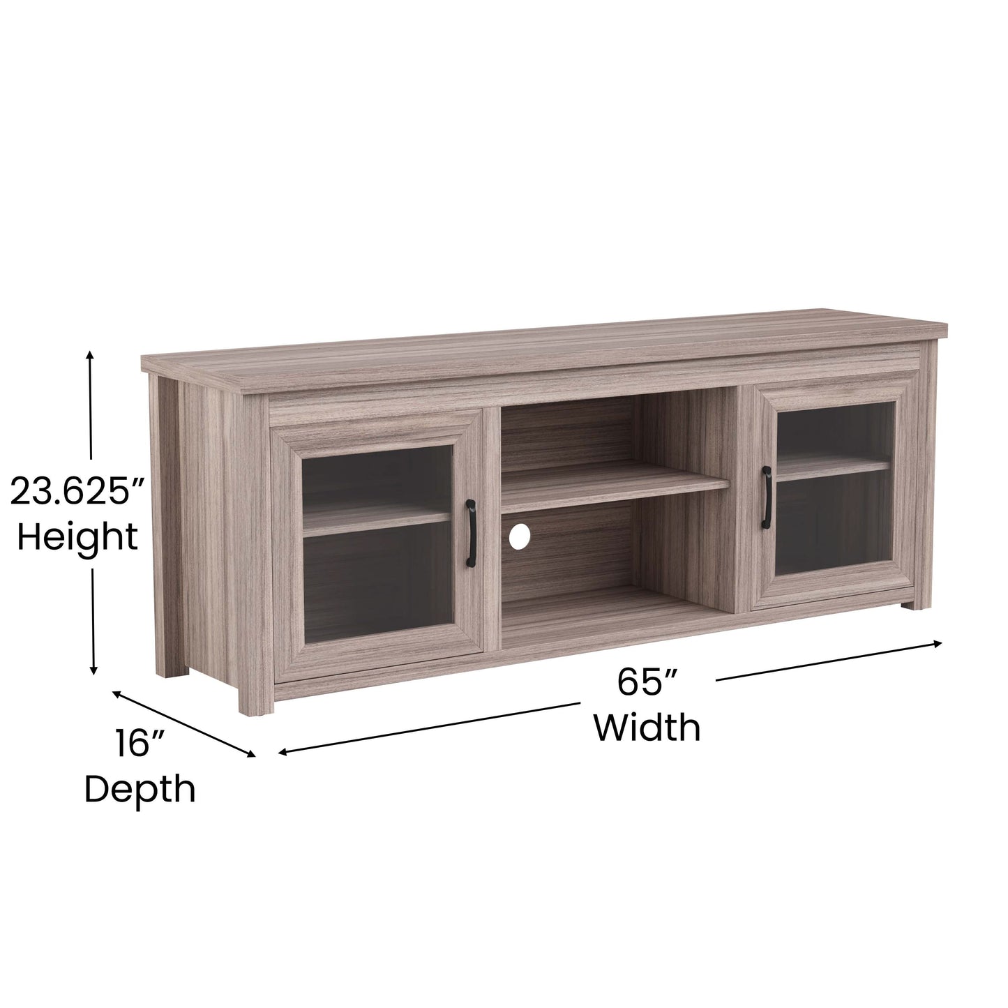 65" Glass Door TV Stand - Modern Design with Multiple Finish Options