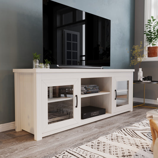 65" Glass Door TV Stand - Modern Design with Multiple Finish Options