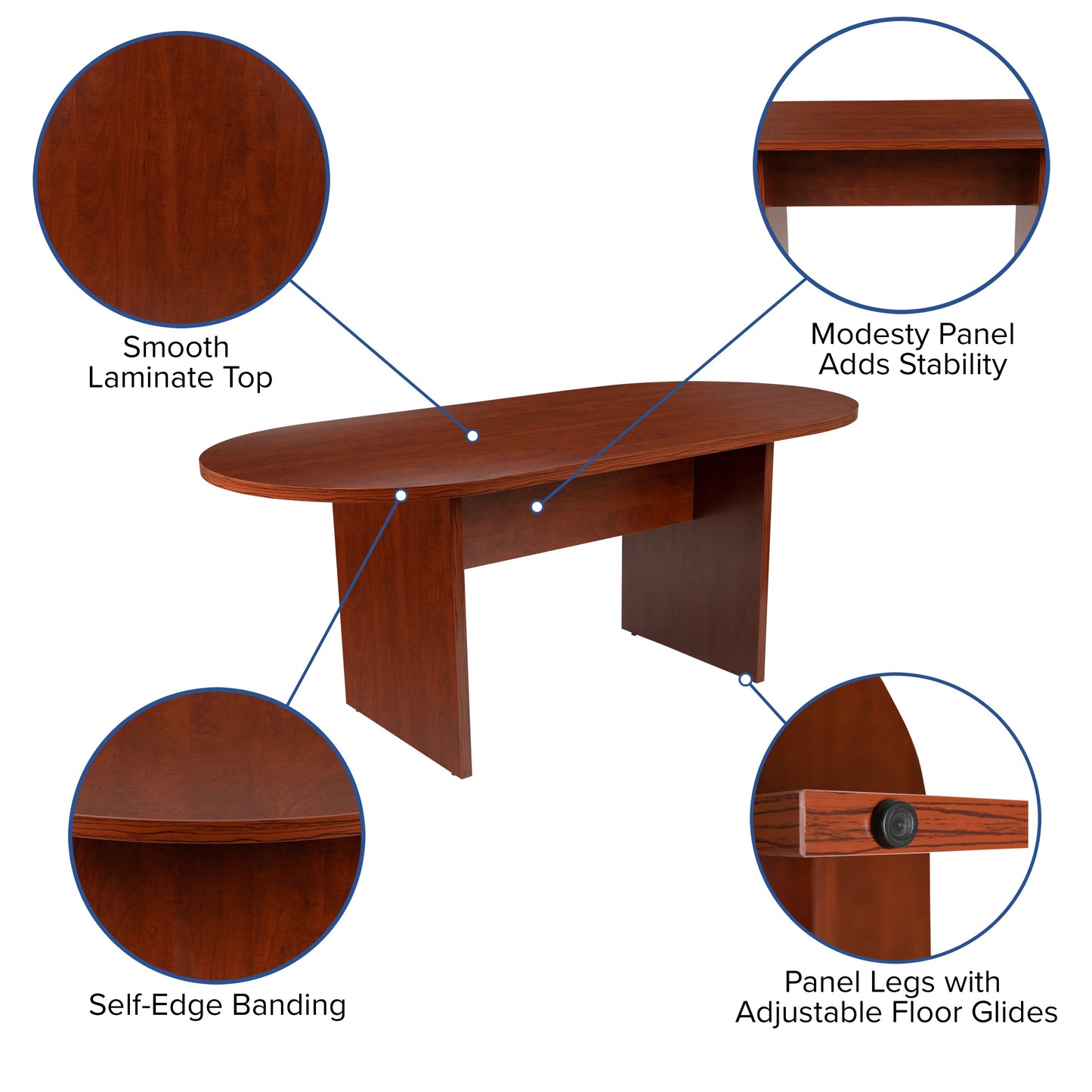 6FT Cherry Conference Table GC-TL1035-CHR-GG