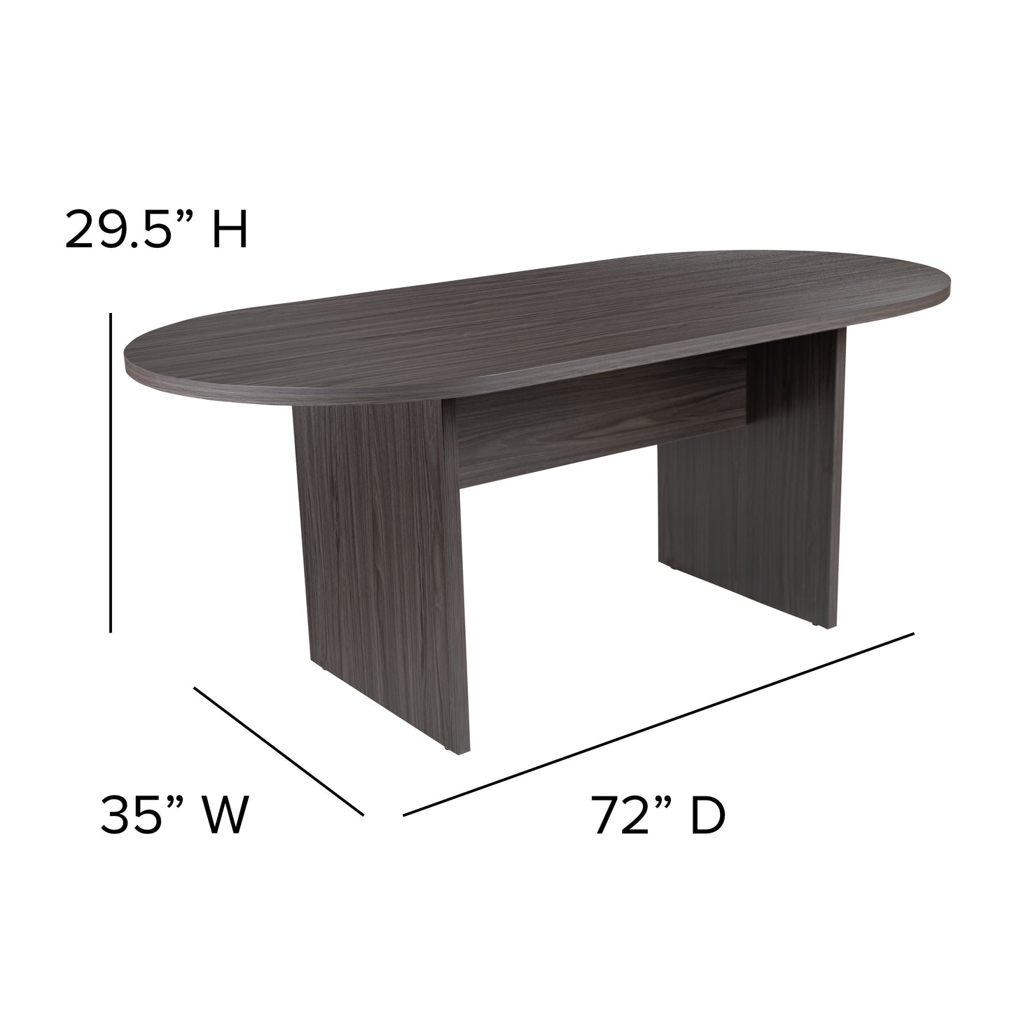 6FT Gray Conference Table GC-TL1035-GRY-GG