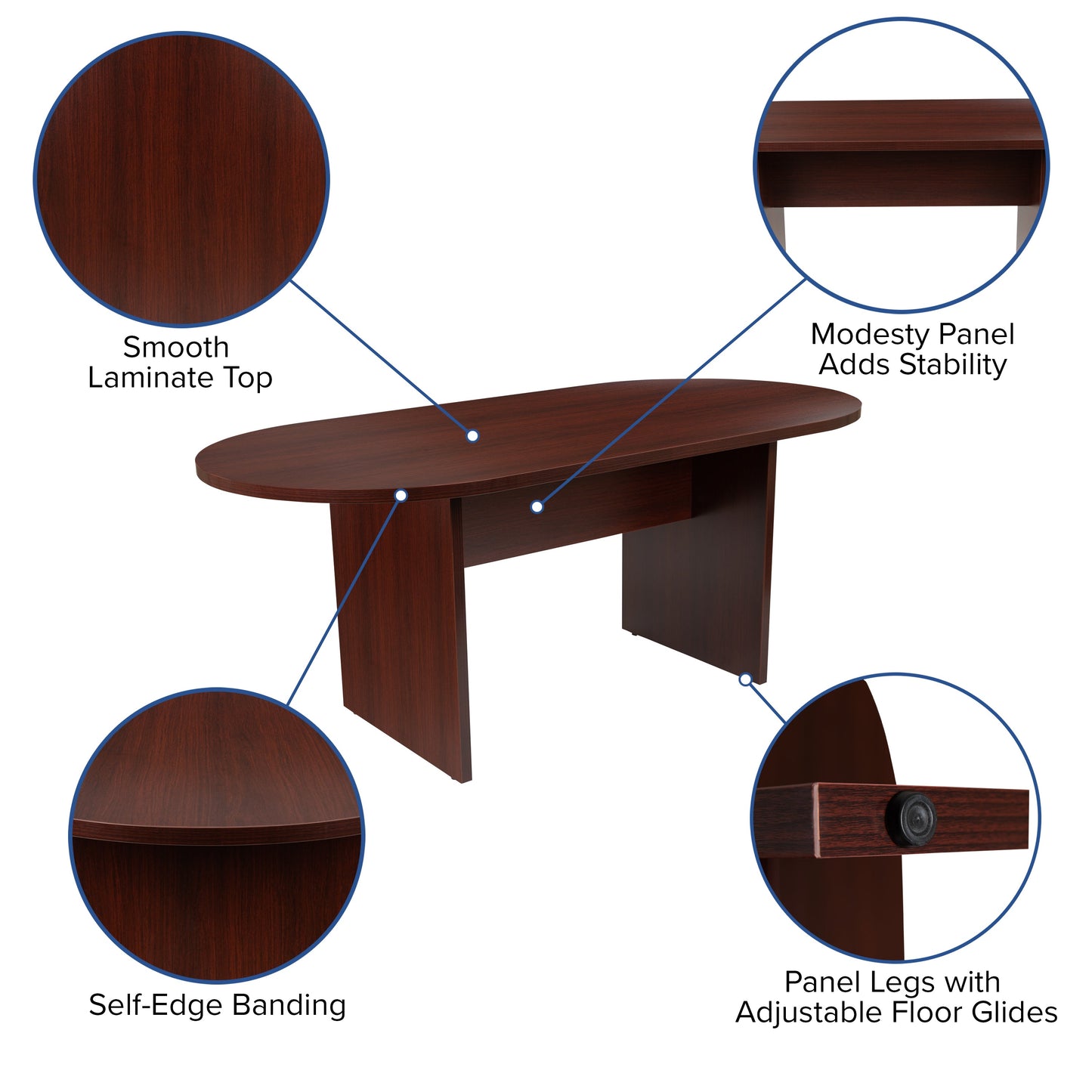 6FT Mahogany Conference Table GC-TL1035-MHG-GG