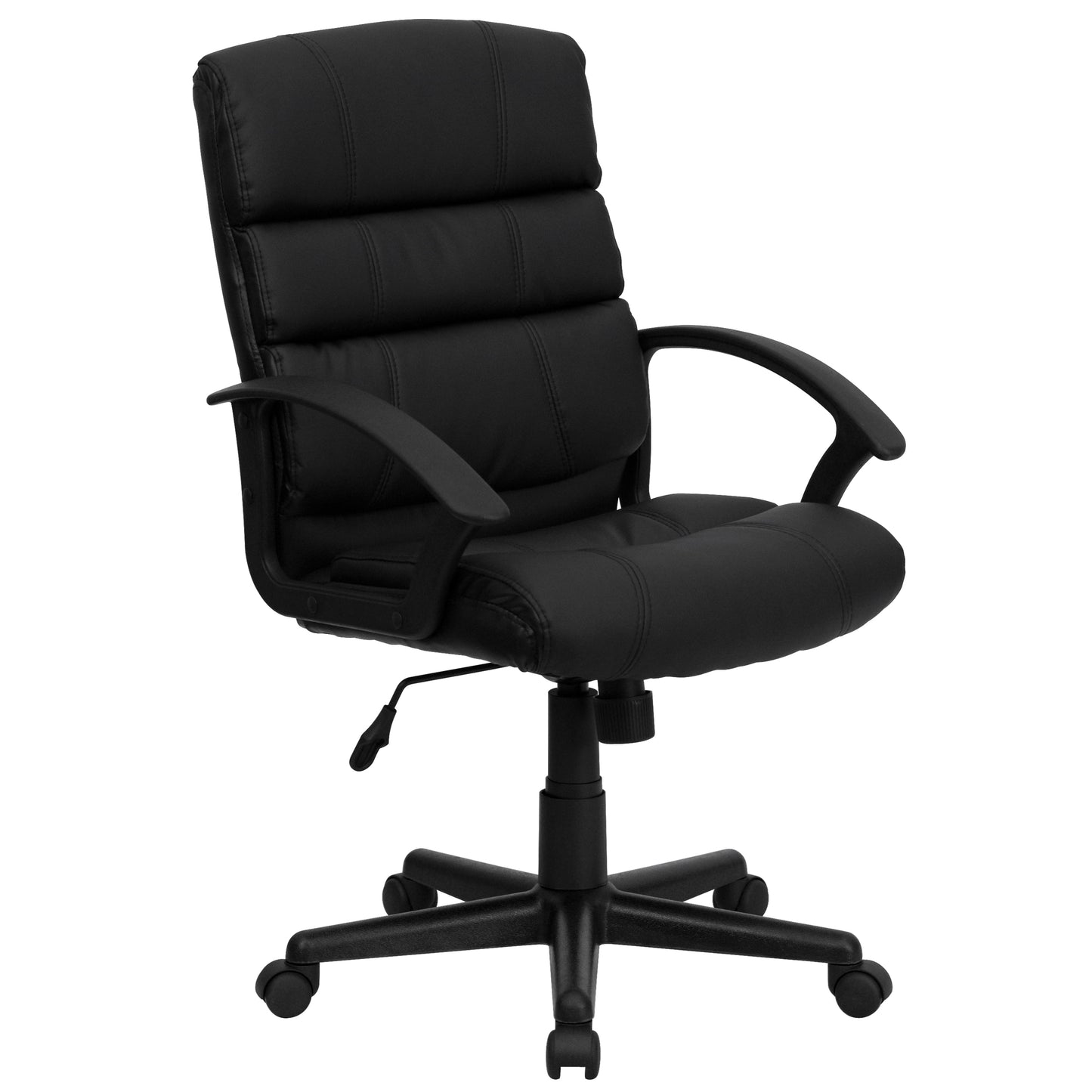 Black Mid-Back Task Chair GO-1004-BK-LEA-GG