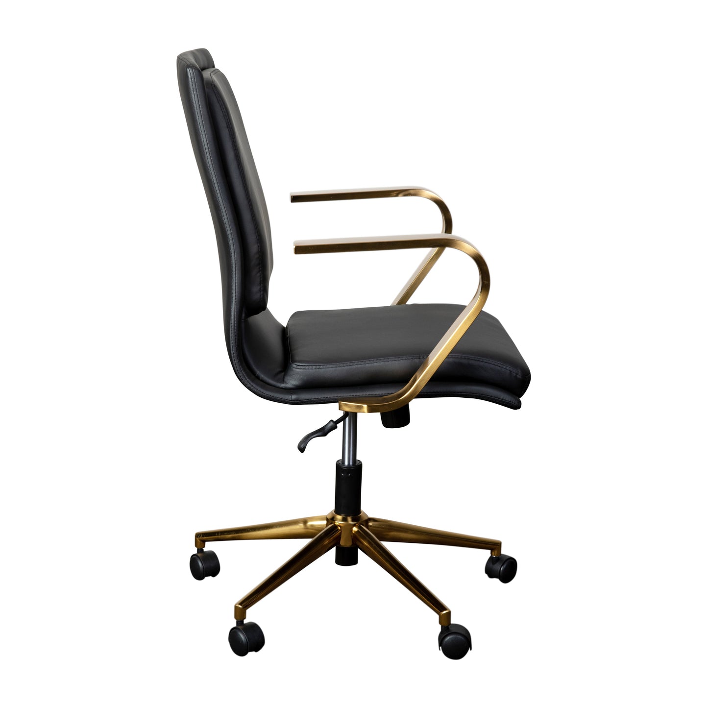 Swivel Desk Chair with Chrome and Gold Accents - Multiple Color Options Available