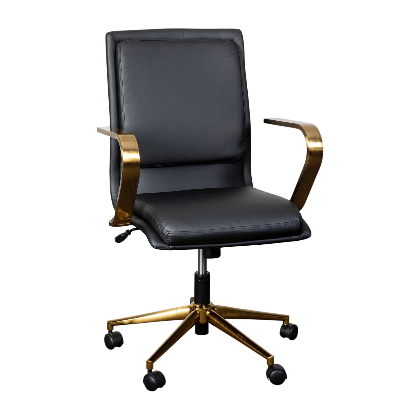 Swivel Desk Chair with Chrome and Gold Accents - Multiple Color Options Available