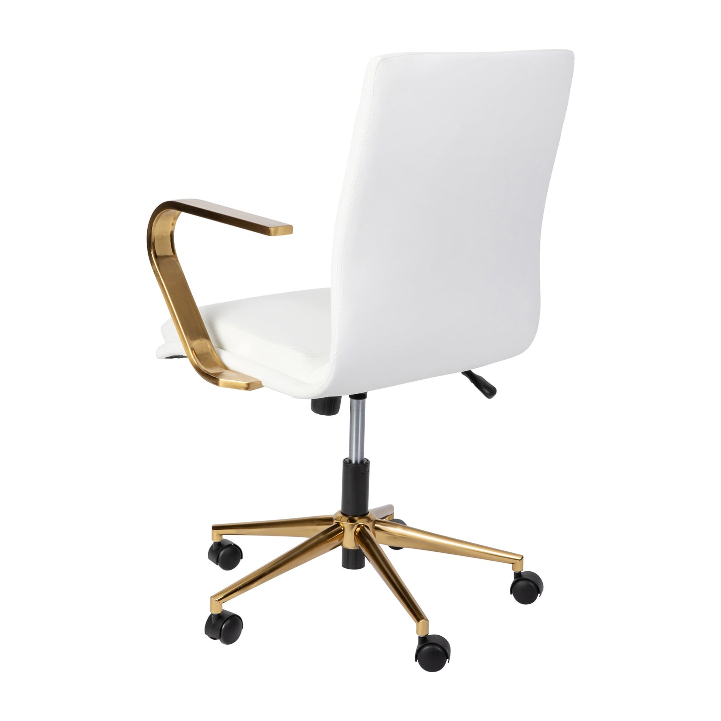 Swivel Desk Chair with Chrome and Gold Accents - Multiple Color Options Available