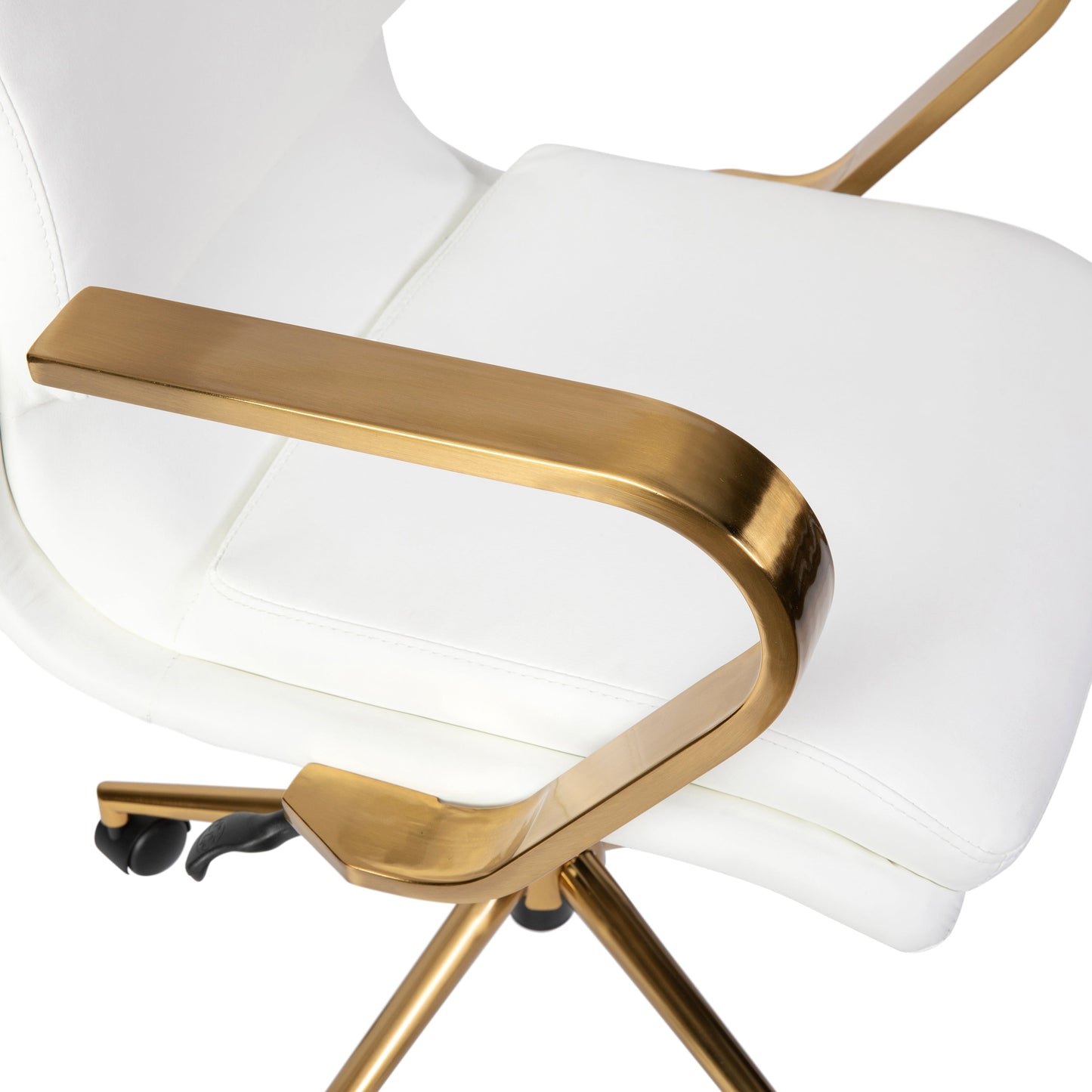 Swivel Desk Chair with Chrome and Gold Accents - Multiple Color Options Available