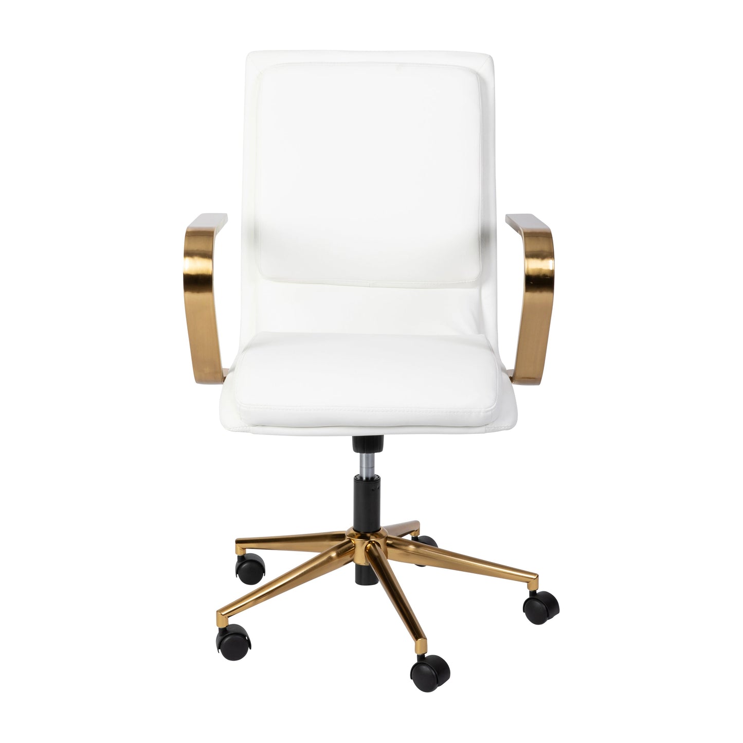 Swivel Desk Chair with Chrome and Gold Accents - Multiple Color Options Available