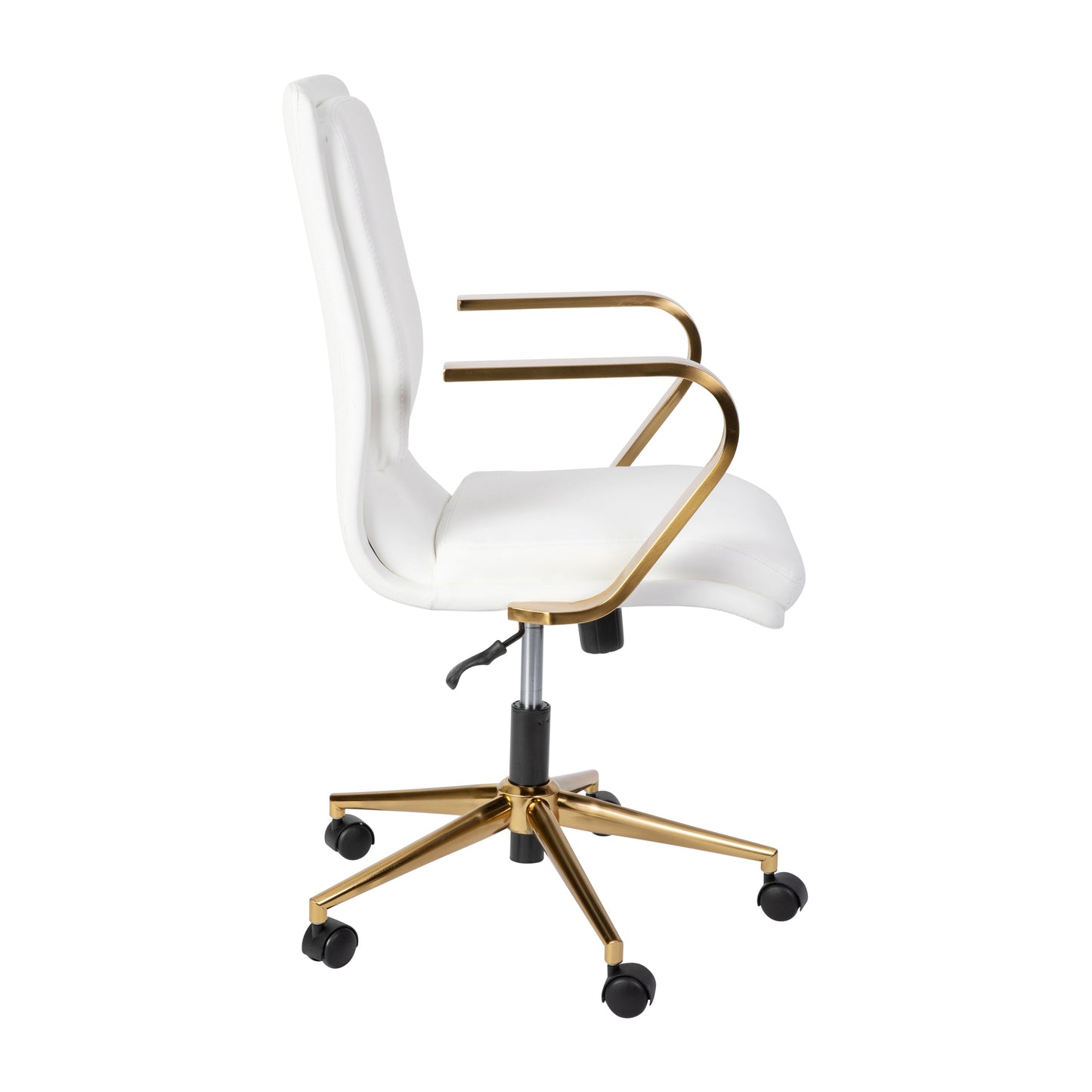 Swivel Desk Chair with Chrome and Gold Accents - Multiple Color Options Available