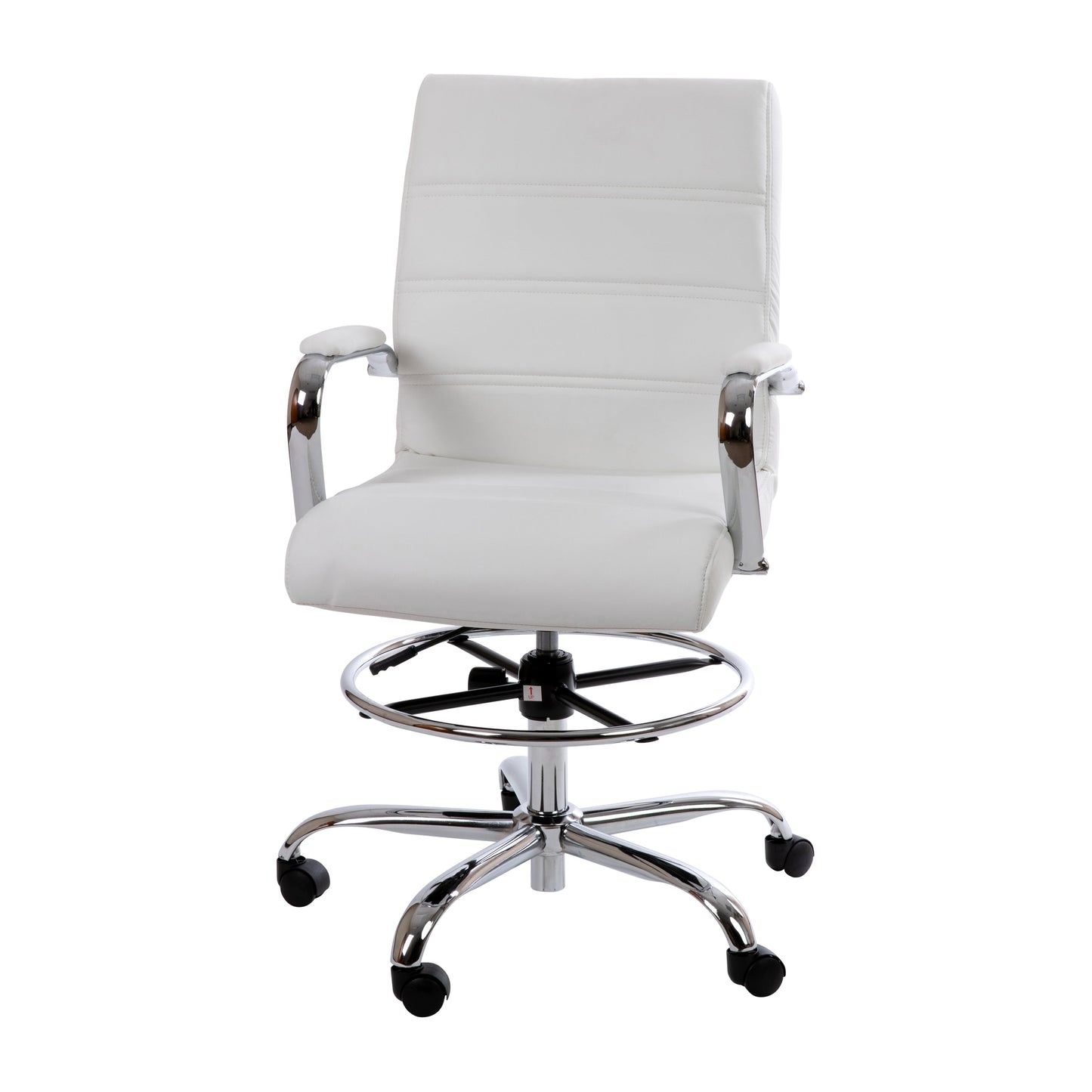 White LeatherSoft Draft Chair GO-2286B-WH-GG