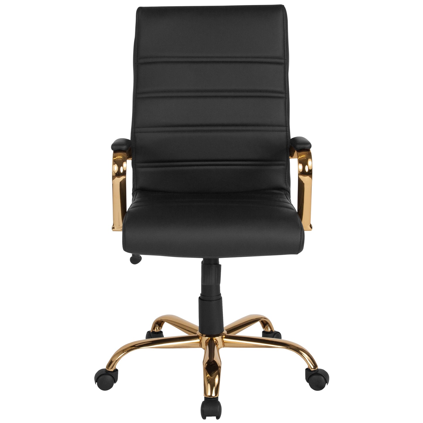 Black High Back Leather Chair GO-2286H-BK-GLD-GG