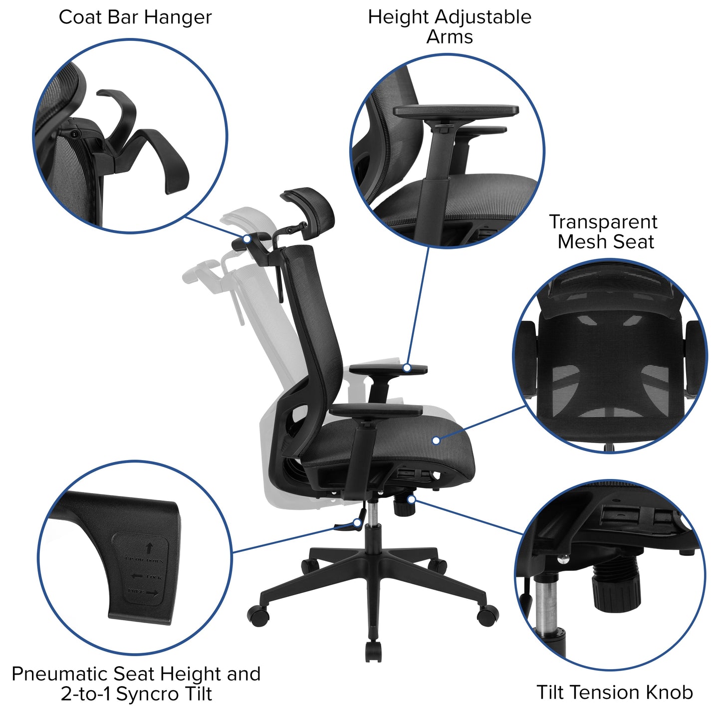Mesh Office Chair H-2809-1KY-GG
