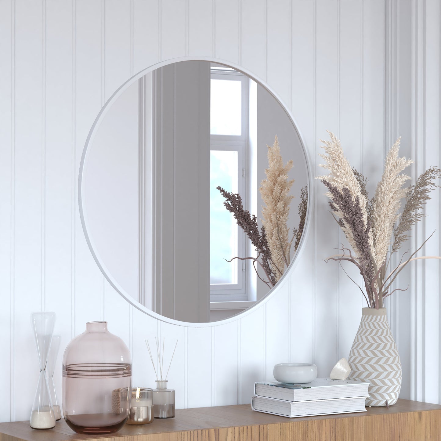 Silver 30" Round Wall Mirror HFKHD-0GD-CRE8-102315-GG