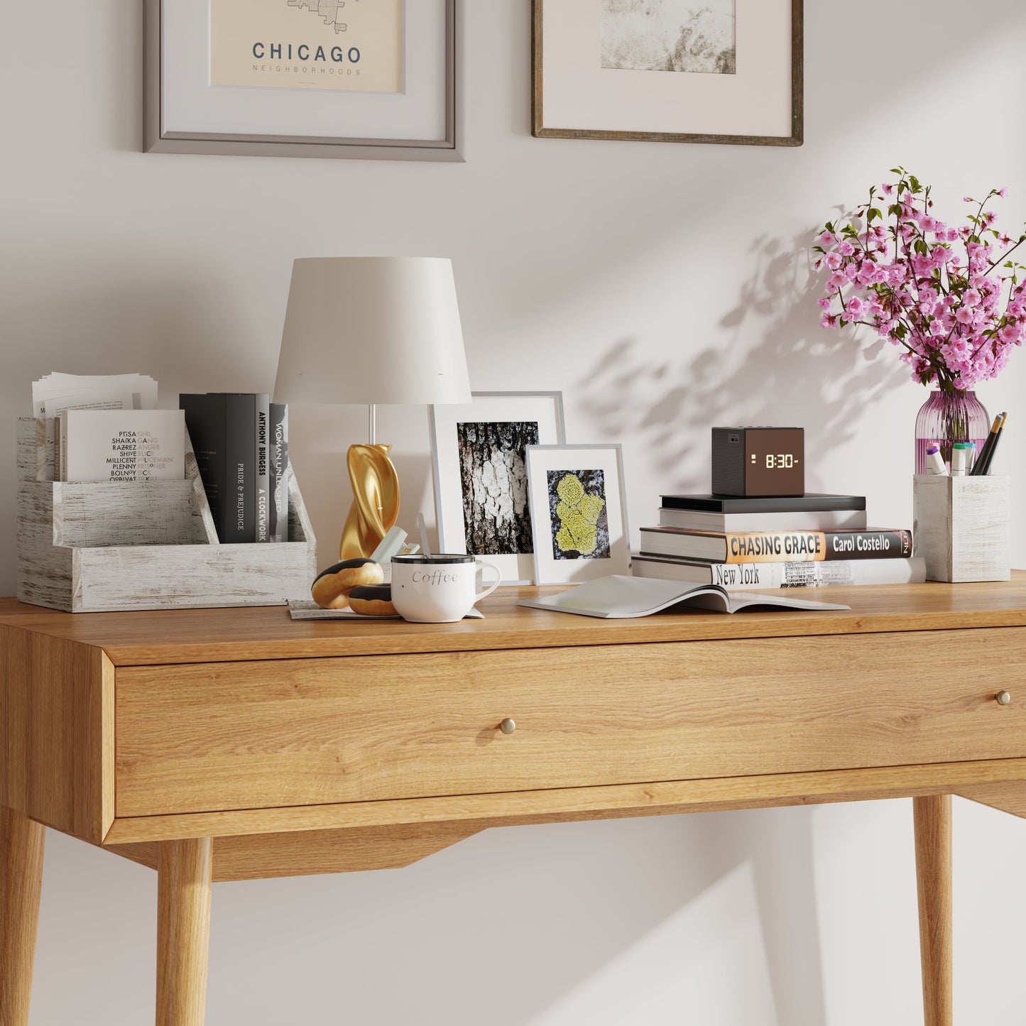 3PC Whitewashed Organizer Set HFMHD-GDI-CRE8-502315-GG