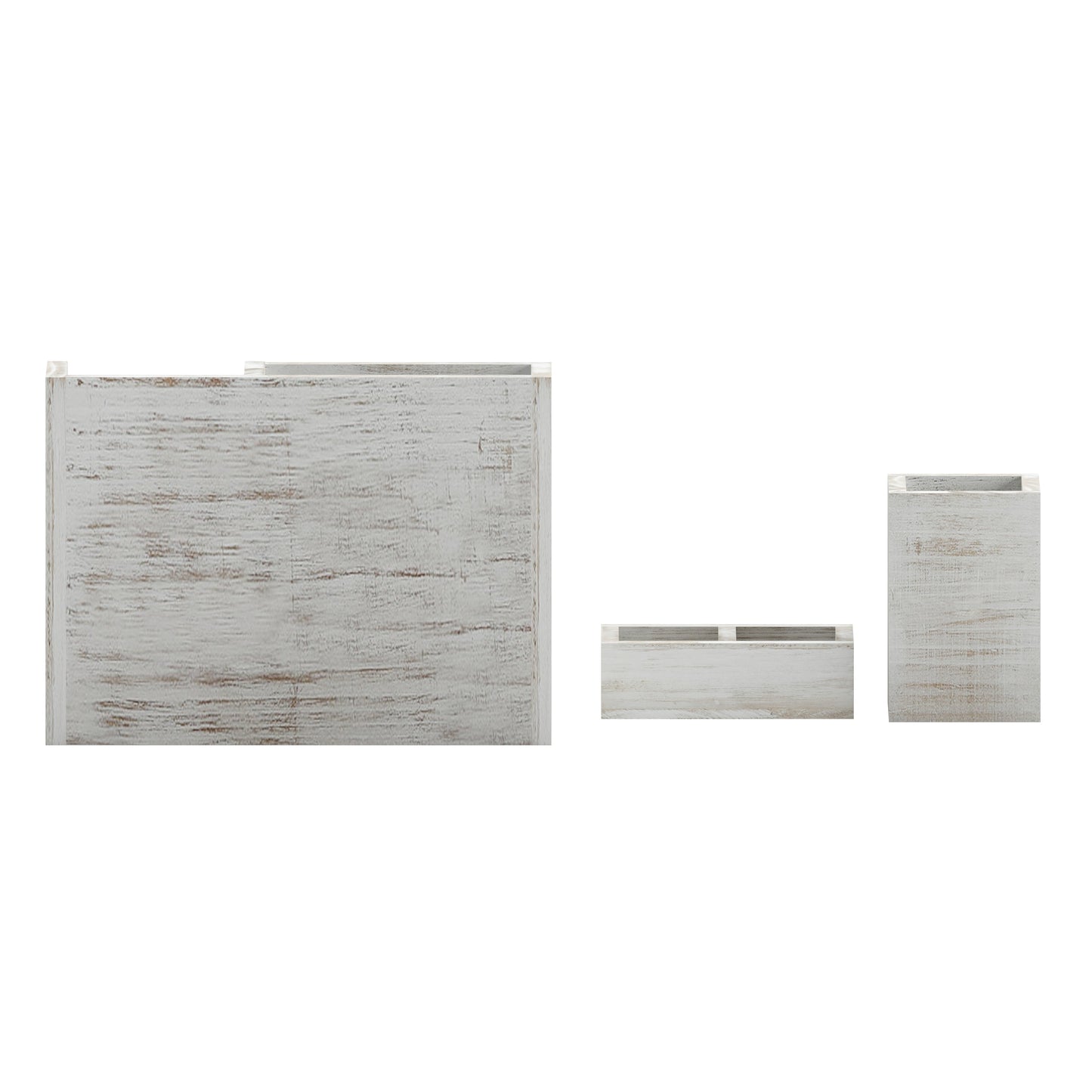 3PC Whitewashed Organizer Set HFMHD-GDI-CRE8-502315-GG