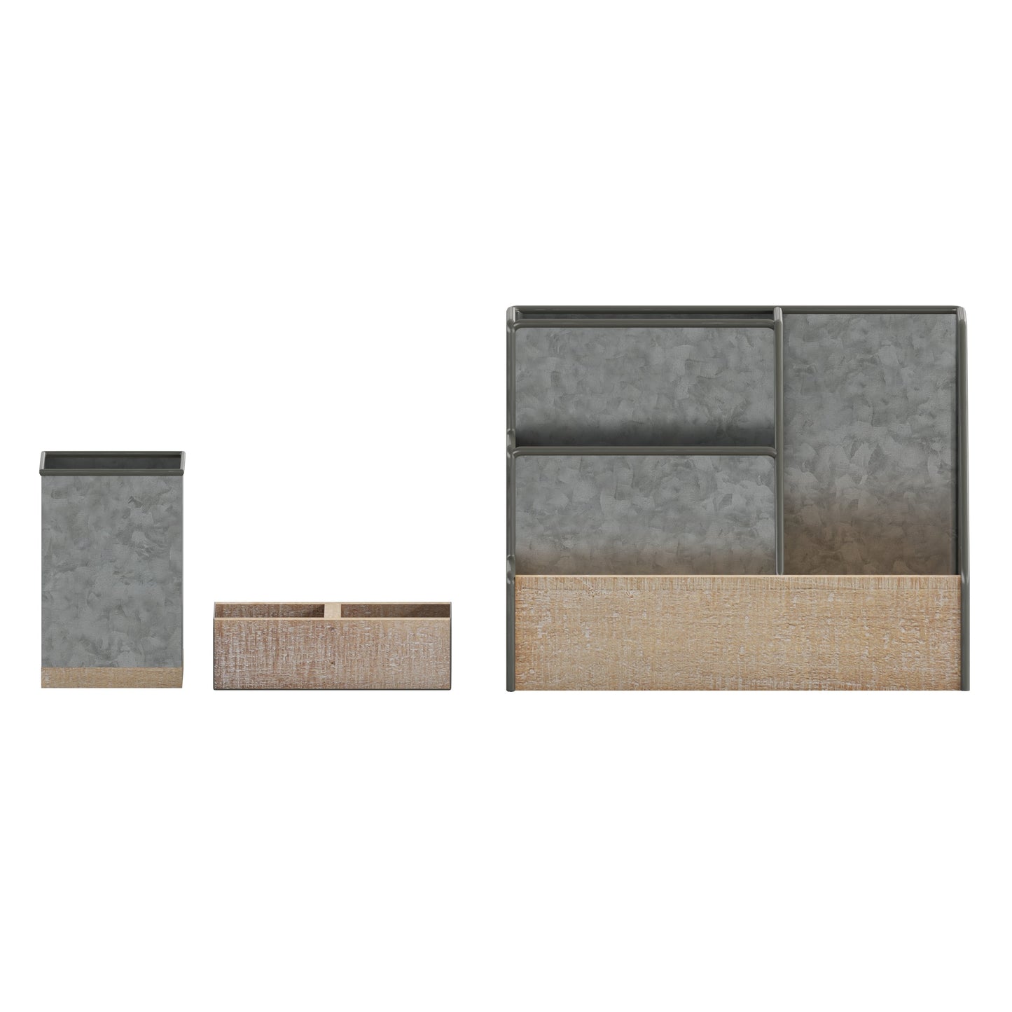 3PC Galvanized Organizer Set HFMHD-GDIS-CRE8-302315-GG