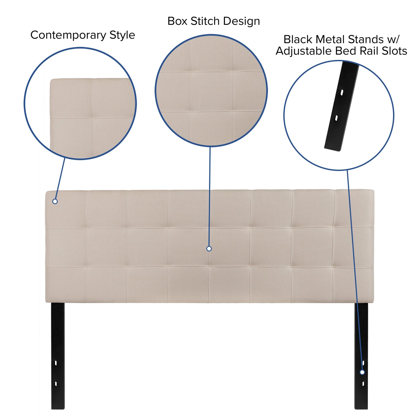 Full Headboard, King Headboard, Queen Headboard - Fabric Collection HG-HB1704