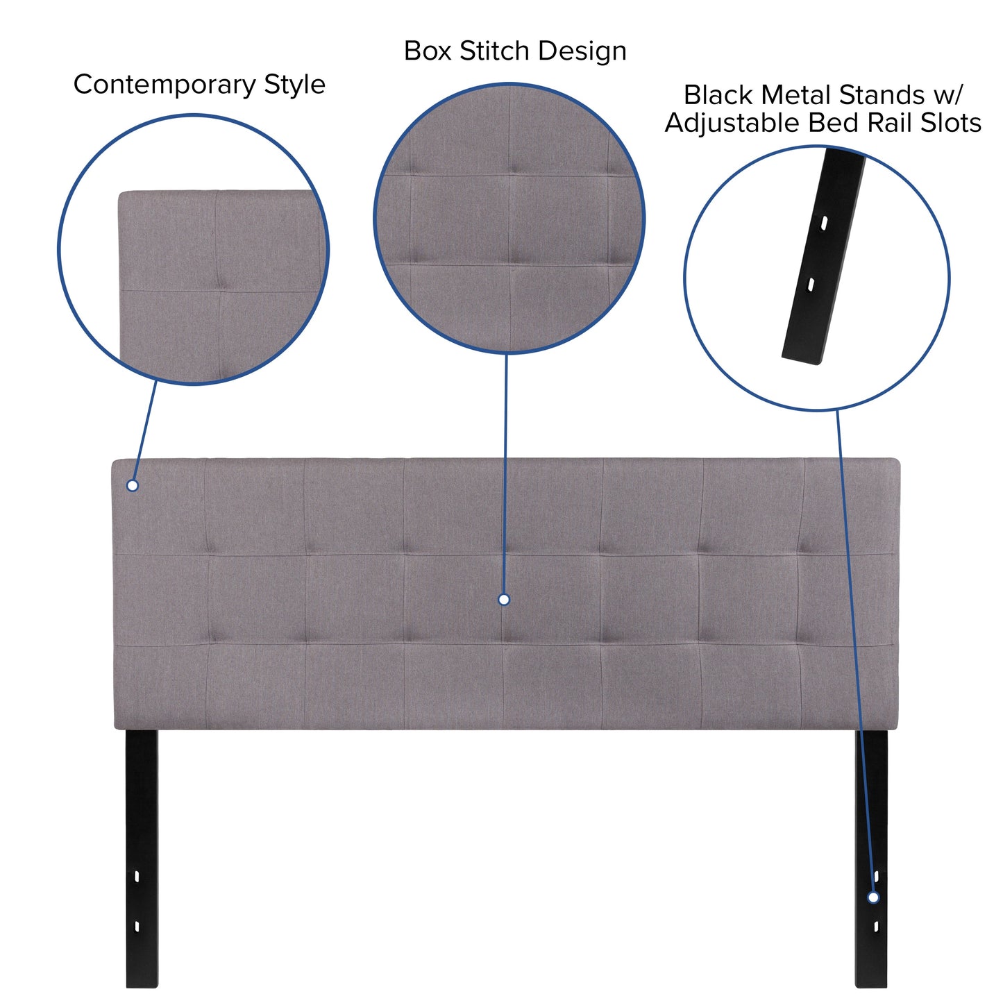 Full Headboard, King Headboard, Queen Headboard - Fabric Collection HG-HB1704