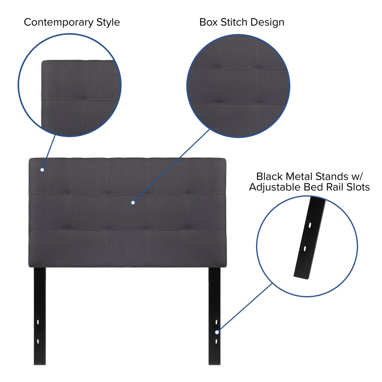 Full Headboard, King Headboard, Queen Headboard - Fabric Collection HG-HB1704