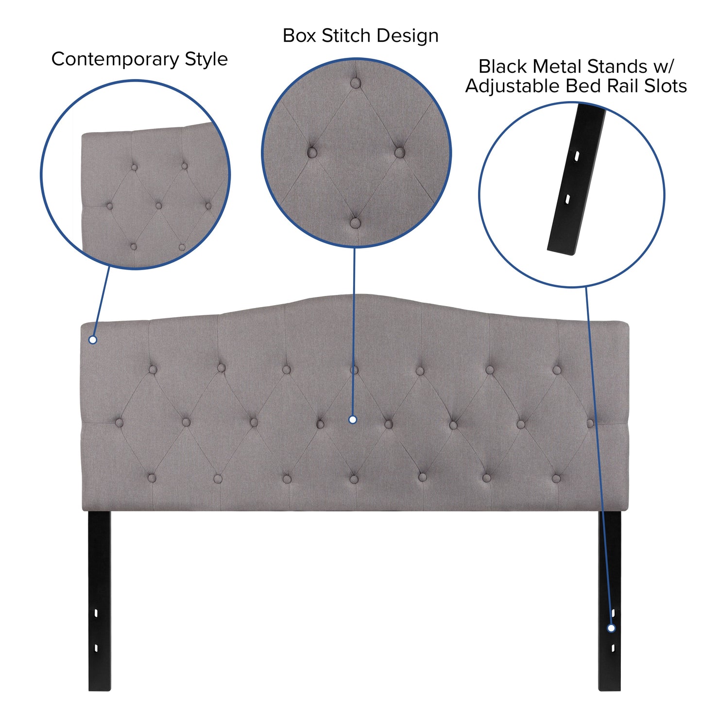 Full Headboard, King Headboard, Queen Headboard - Fabric Collection HG-HB1708