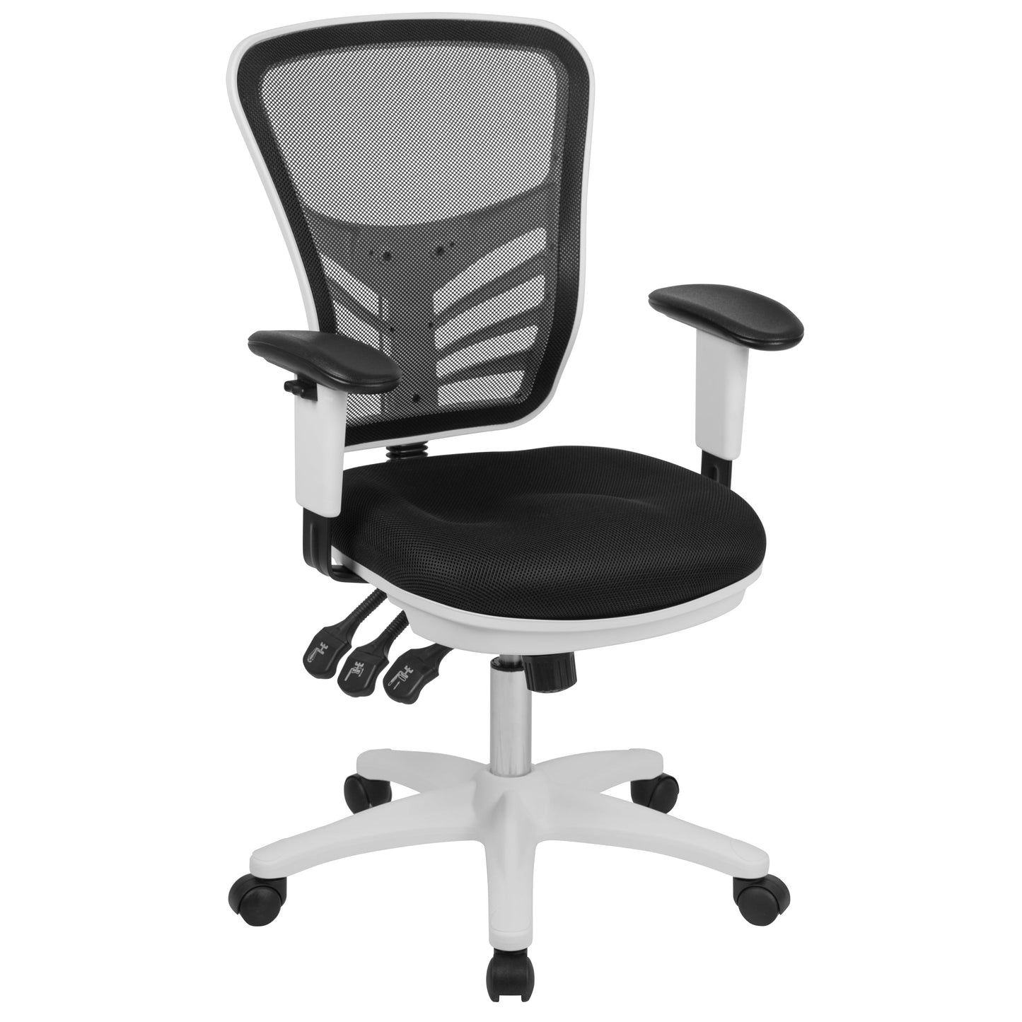 Office Chair with Roller Wheels and Mesh Design - Multiple Colors Available
