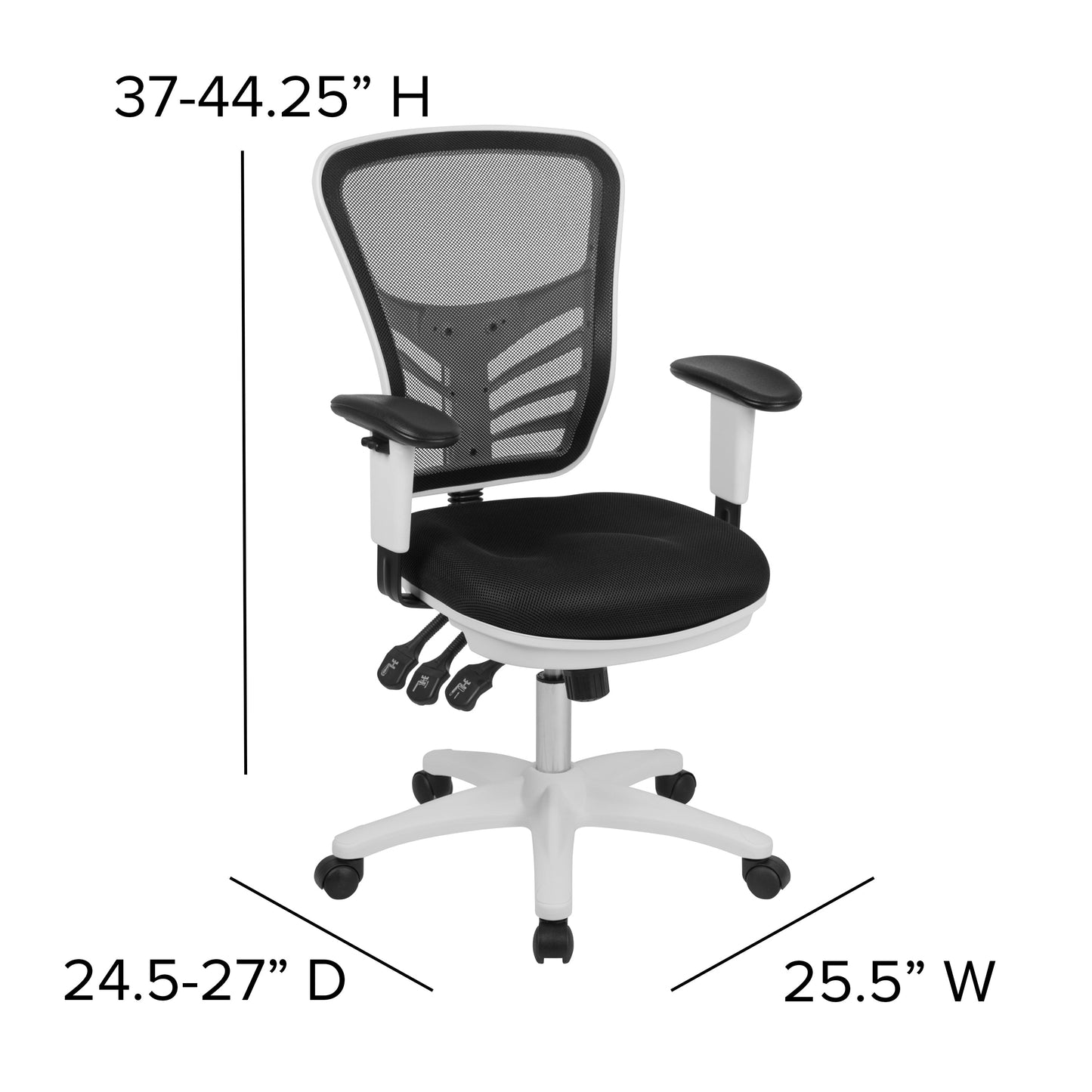Office Chair with Roller Wheels and Mesh Design - Multiple Colors Available