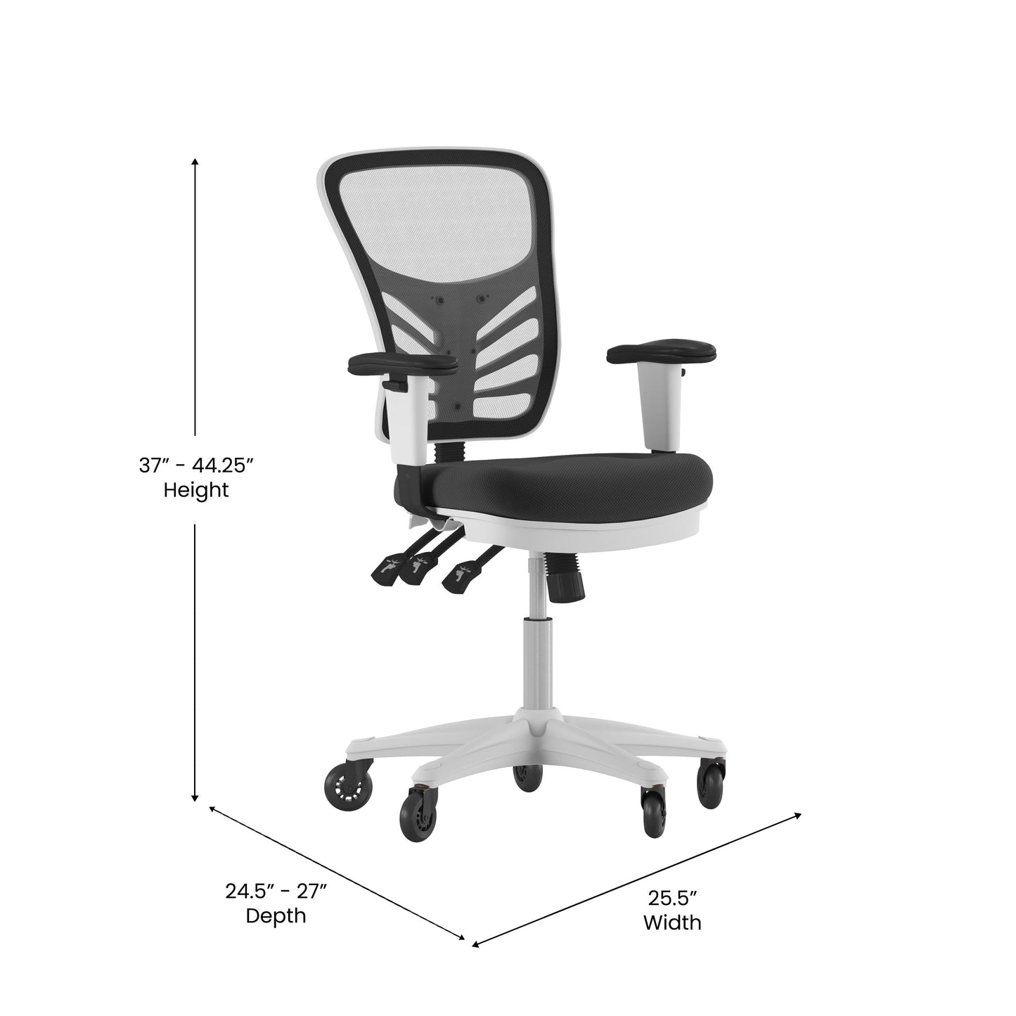 Office Chair with Roller Wheels and Mesh Design - Multiple Colors Available