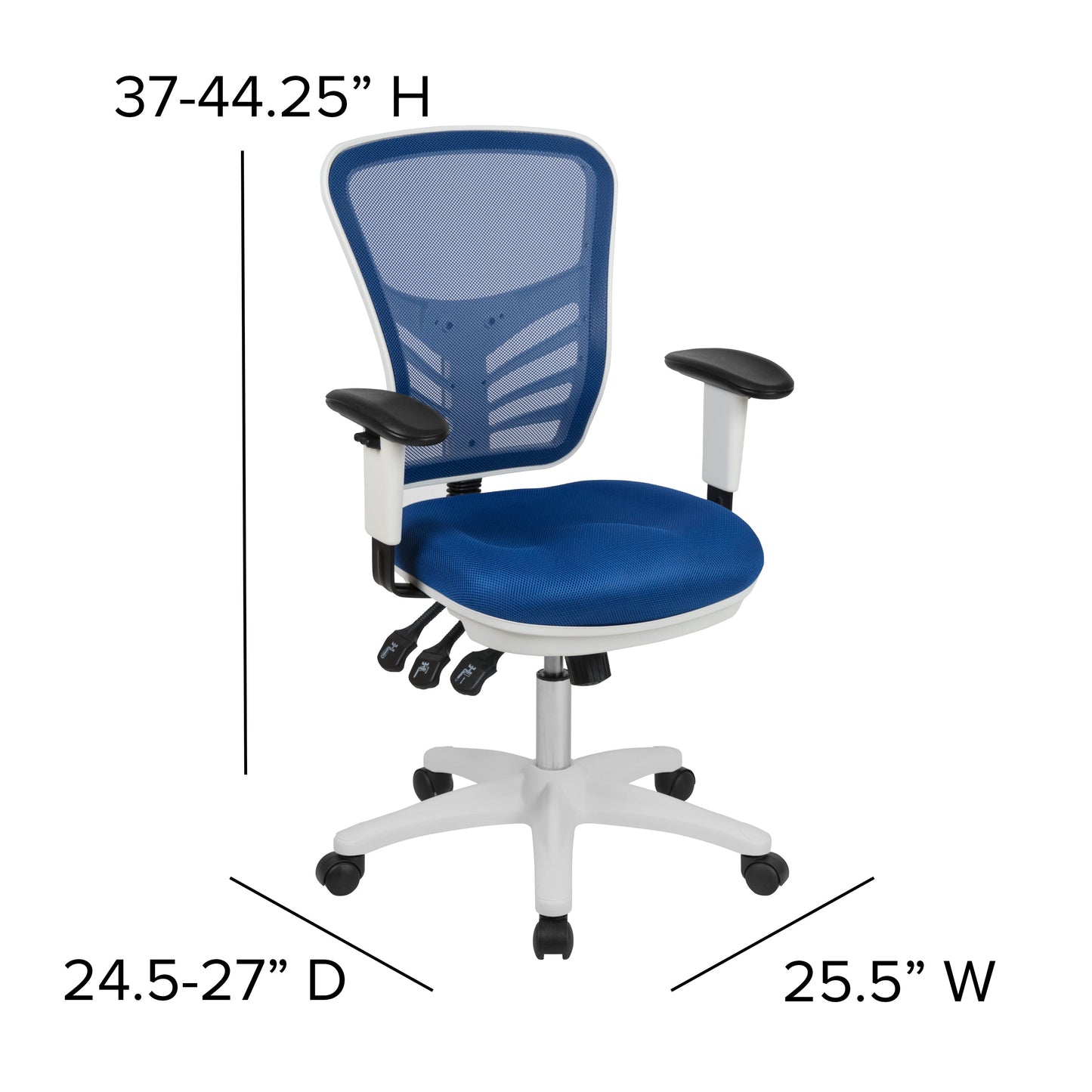 Office Chair with Roller Wheels and Mesh Design - Multiple Colors Available