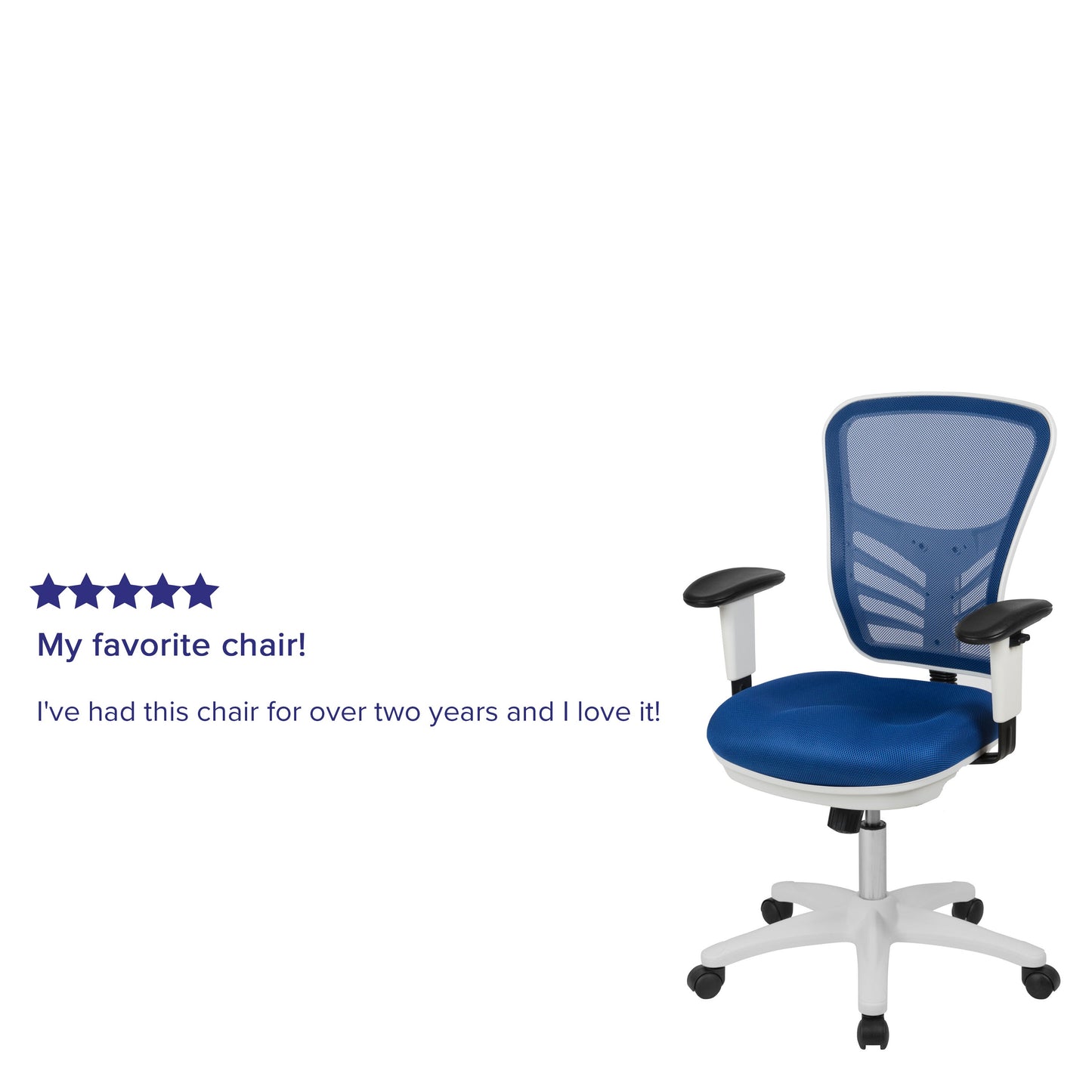 Office Chair with Roller Wheels and Mesh Design - Multiple Colors Available
