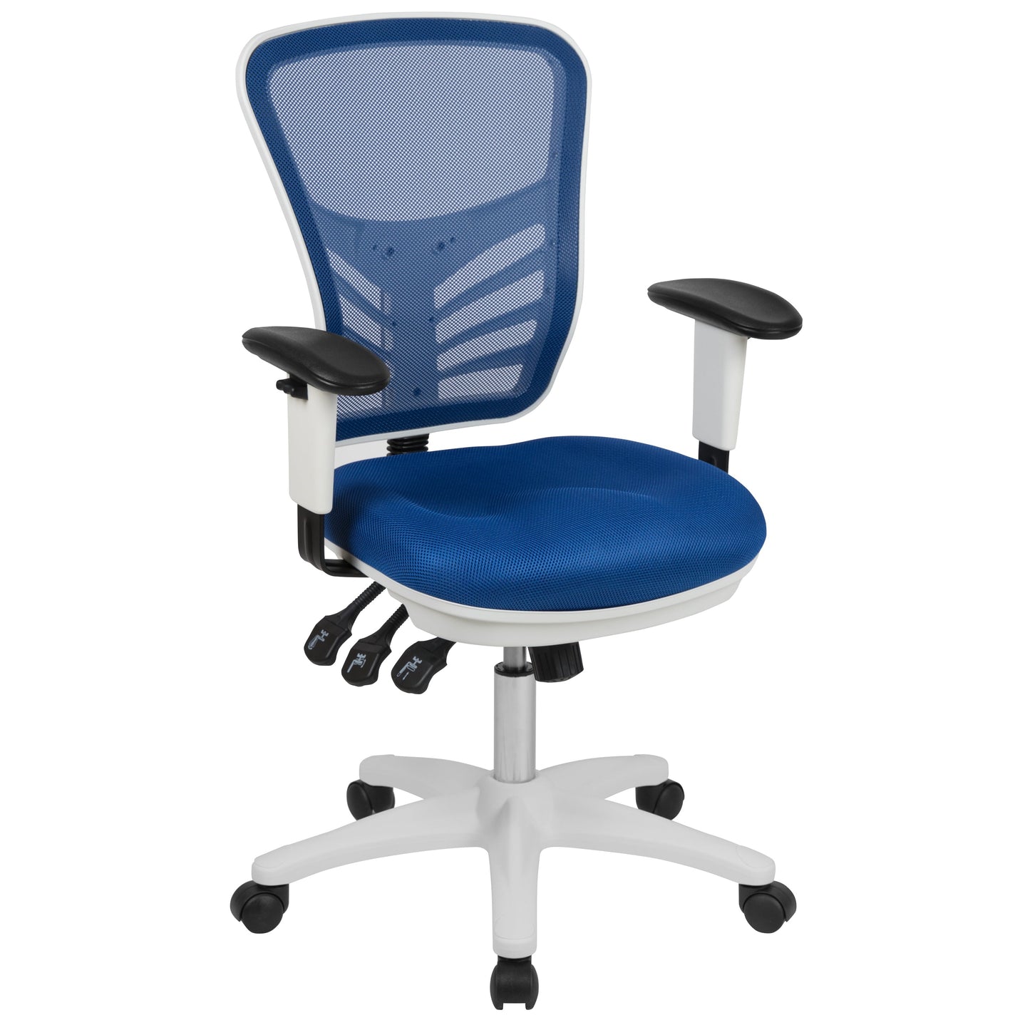 Office Chair with Roller Wheels and Mesh Design - Multiple Colors Available