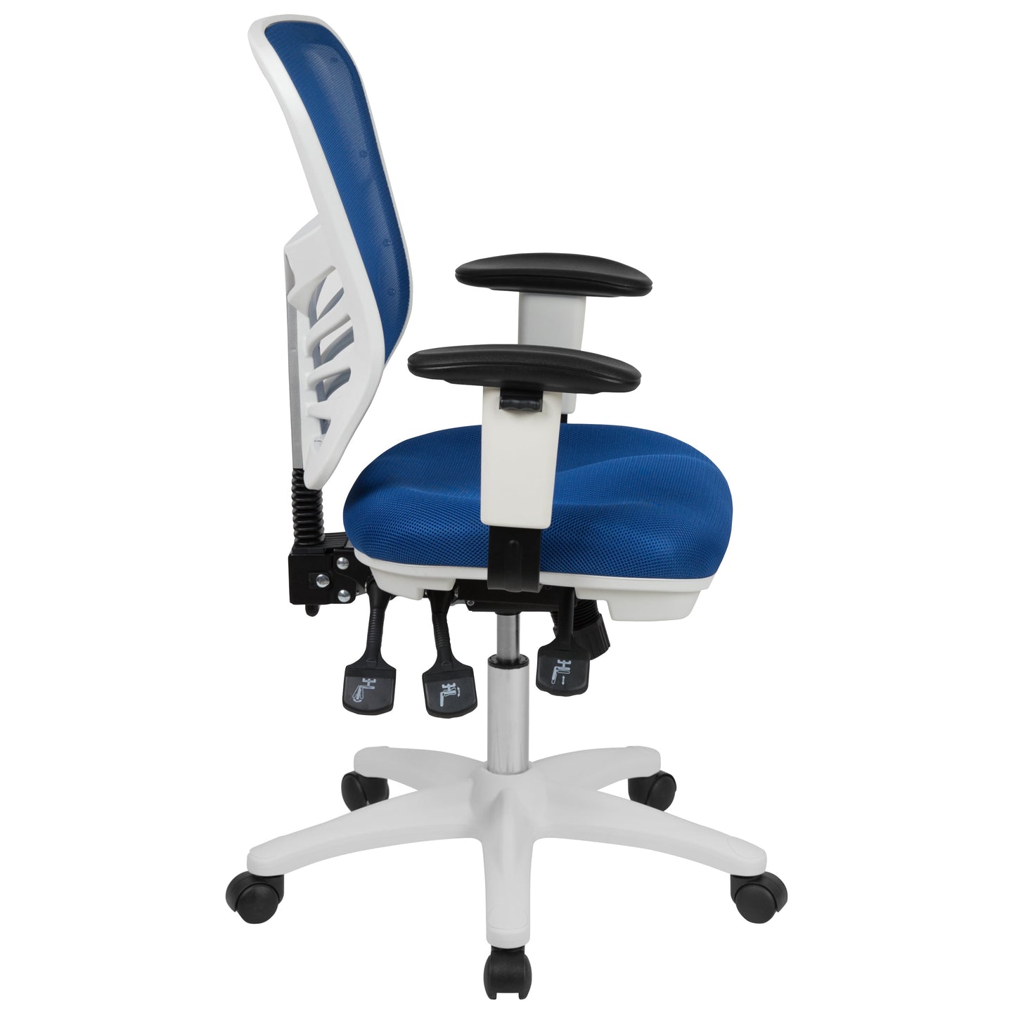Office Chair with Roller Wheels and Mesh Design - Multiple Colors Available